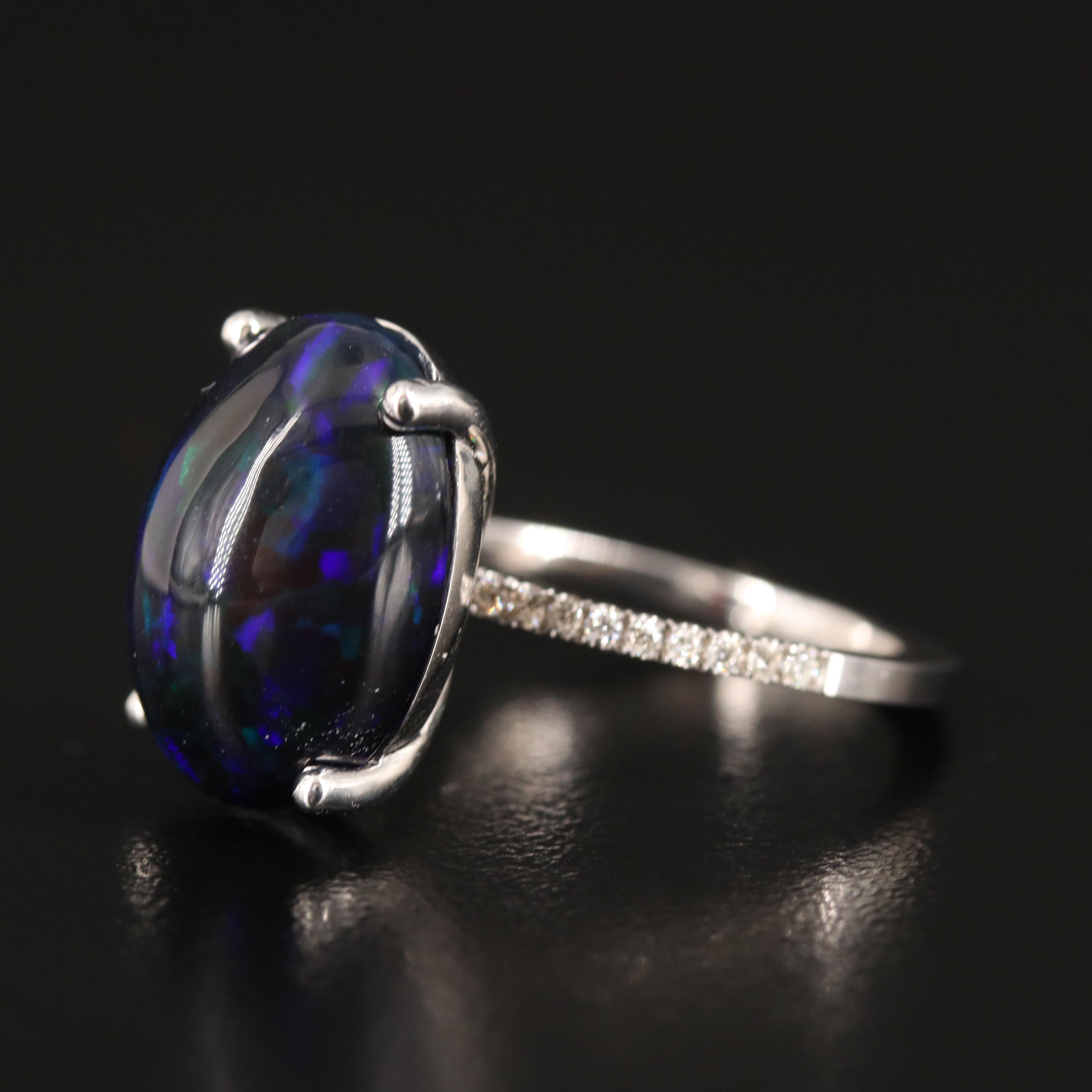 14K Opal and Diamond Ring