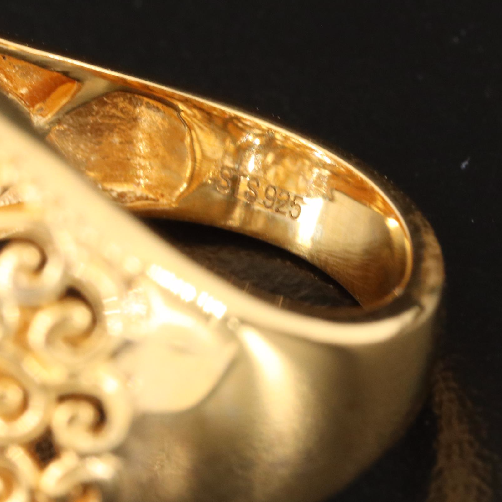 Sterling Topaz and White Zircon Ring