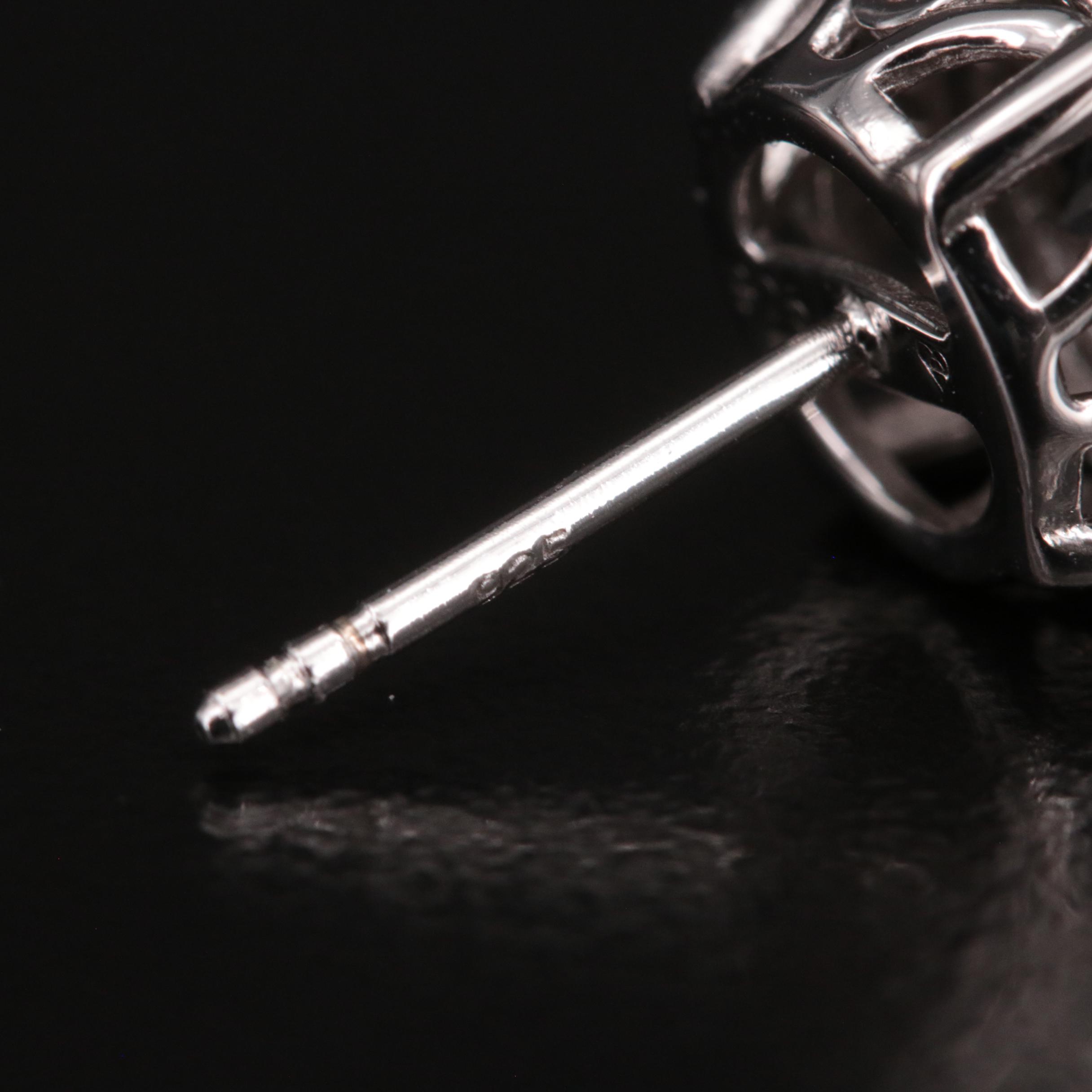 Sterling Diamond Stud Earrings