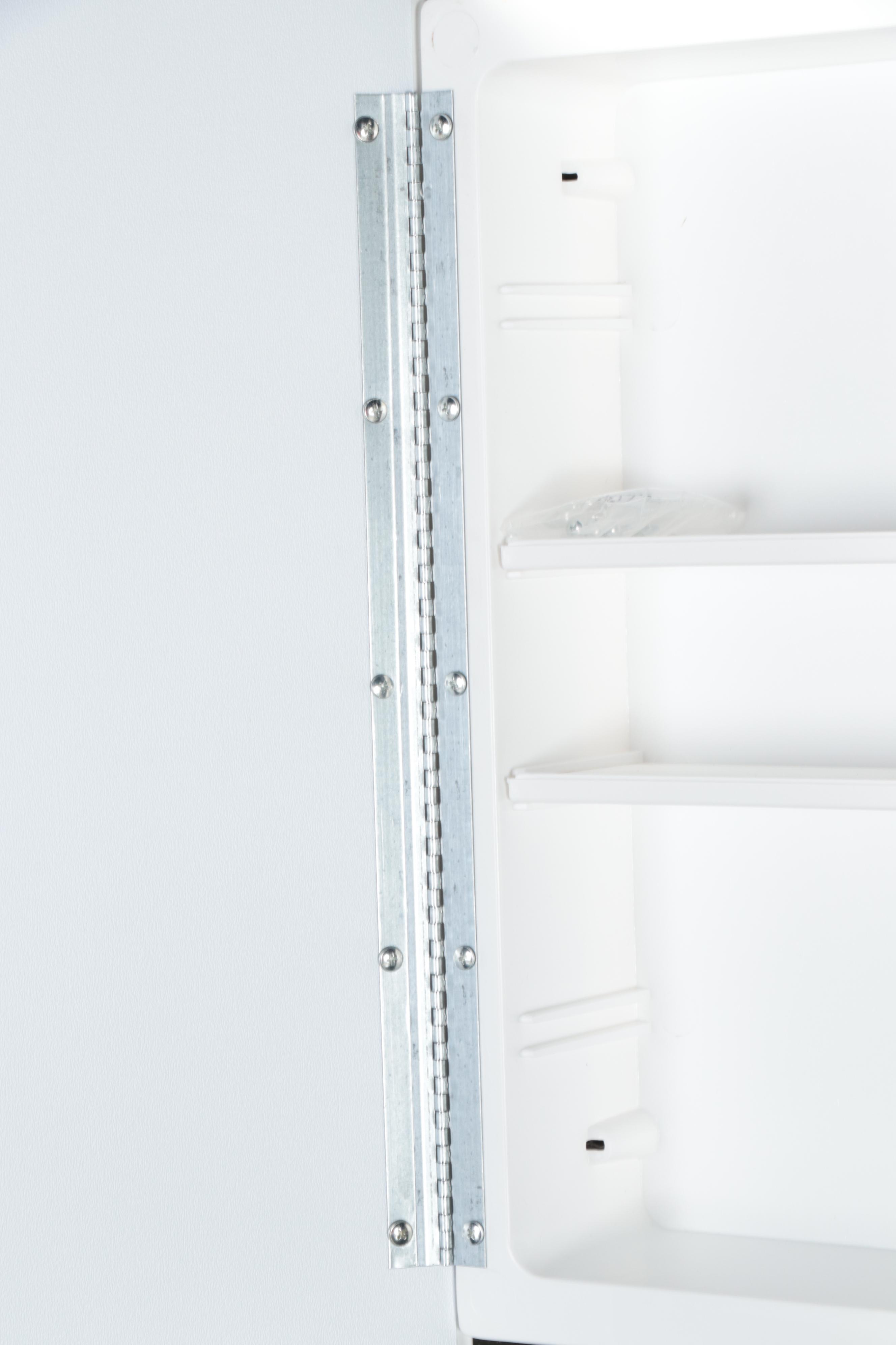 Recessed Mount Mirrored Medicine Cabinet with White Finished Wood Frame
