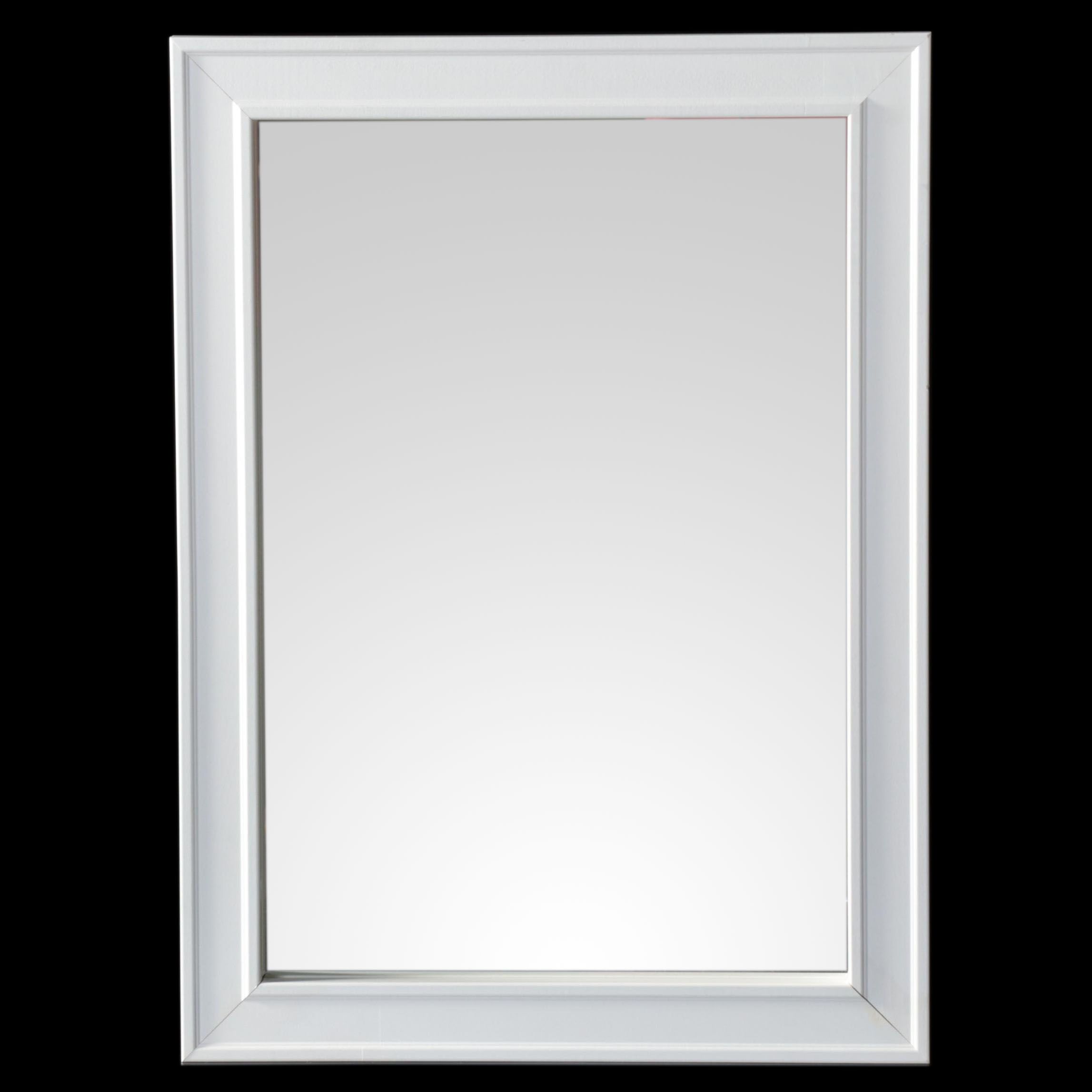 Recessed Mount Mirrored Medicine Cabinet with White Finished Wood Frame