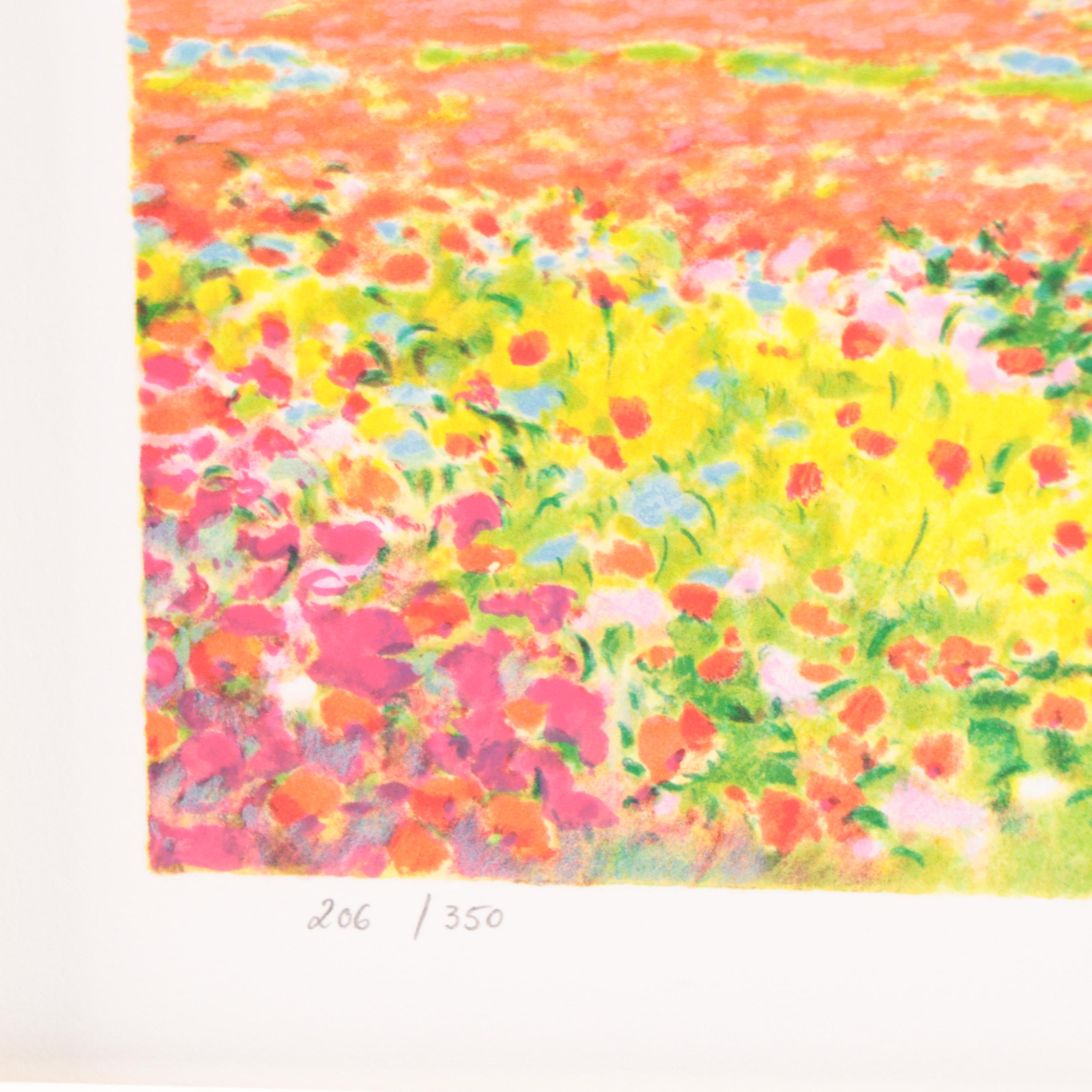 Claude Cambour Lithograph "Early Evening on the Field Poppies"