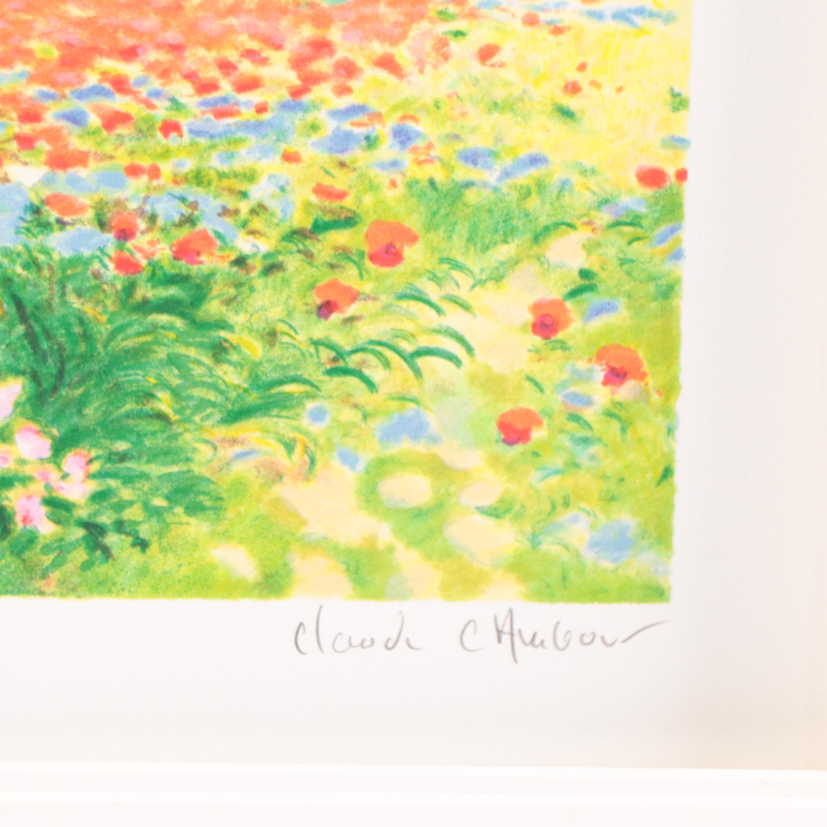 Claude Cambour Lithograph "Early Evening on the Field Poppies"