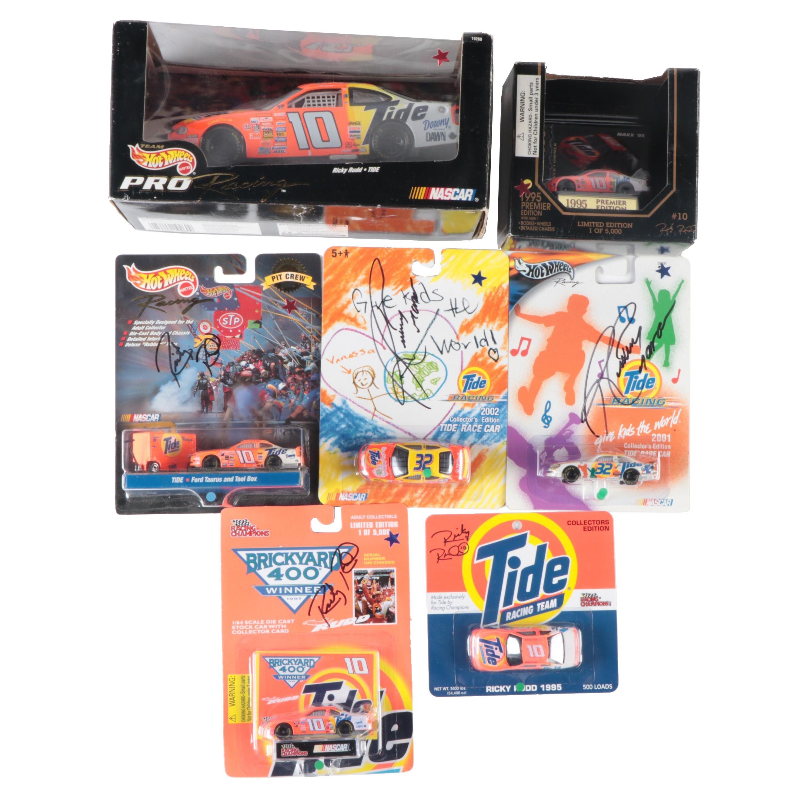 Rickey Rudd, Rickey Craven Tide Racing Team Signed Diecast Model NASCAR Cars