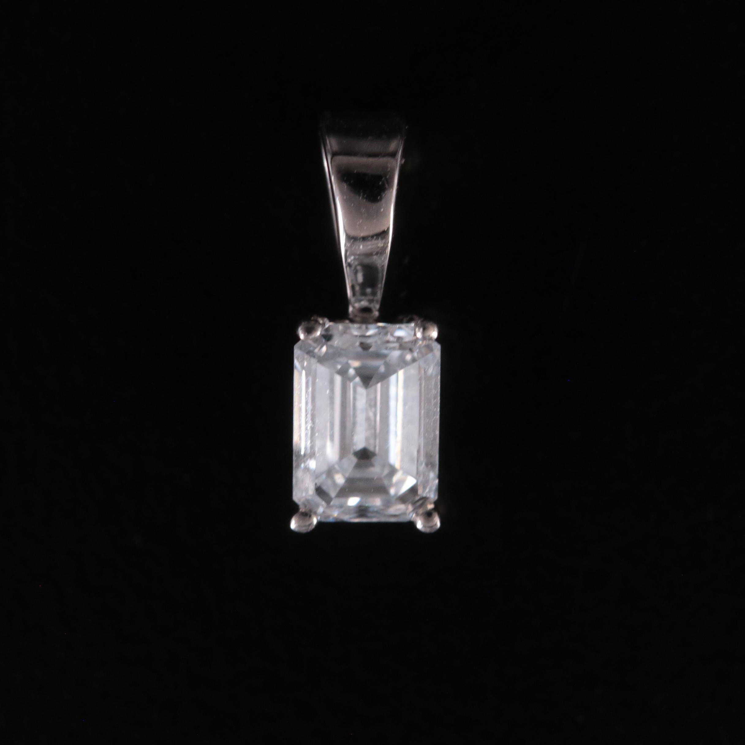 14K 0.63 CT Lab Grown Diamond Solitaire Pendant
