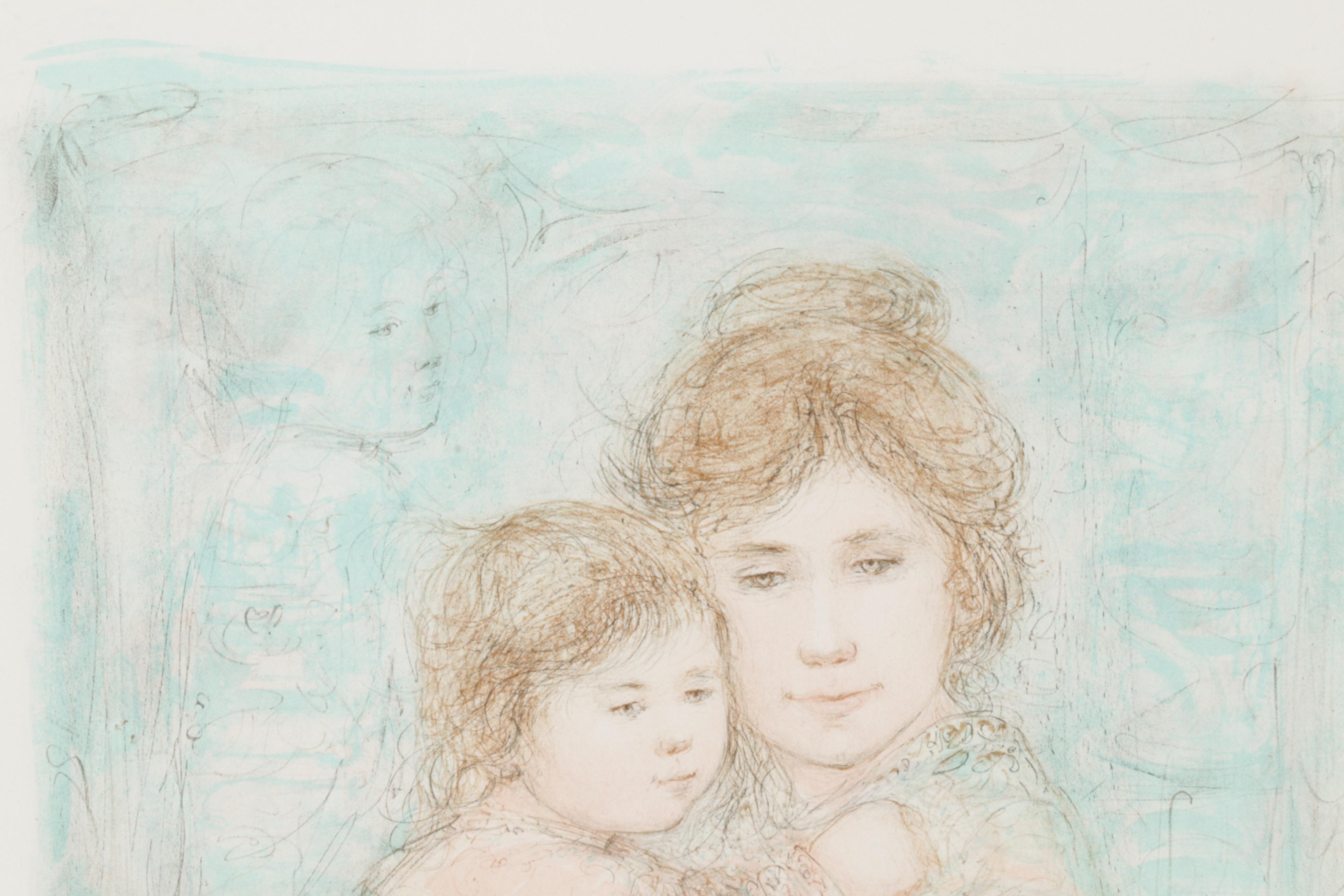 Edna Hibel Color Lithograph of Mother Holding Child, Circa 2000