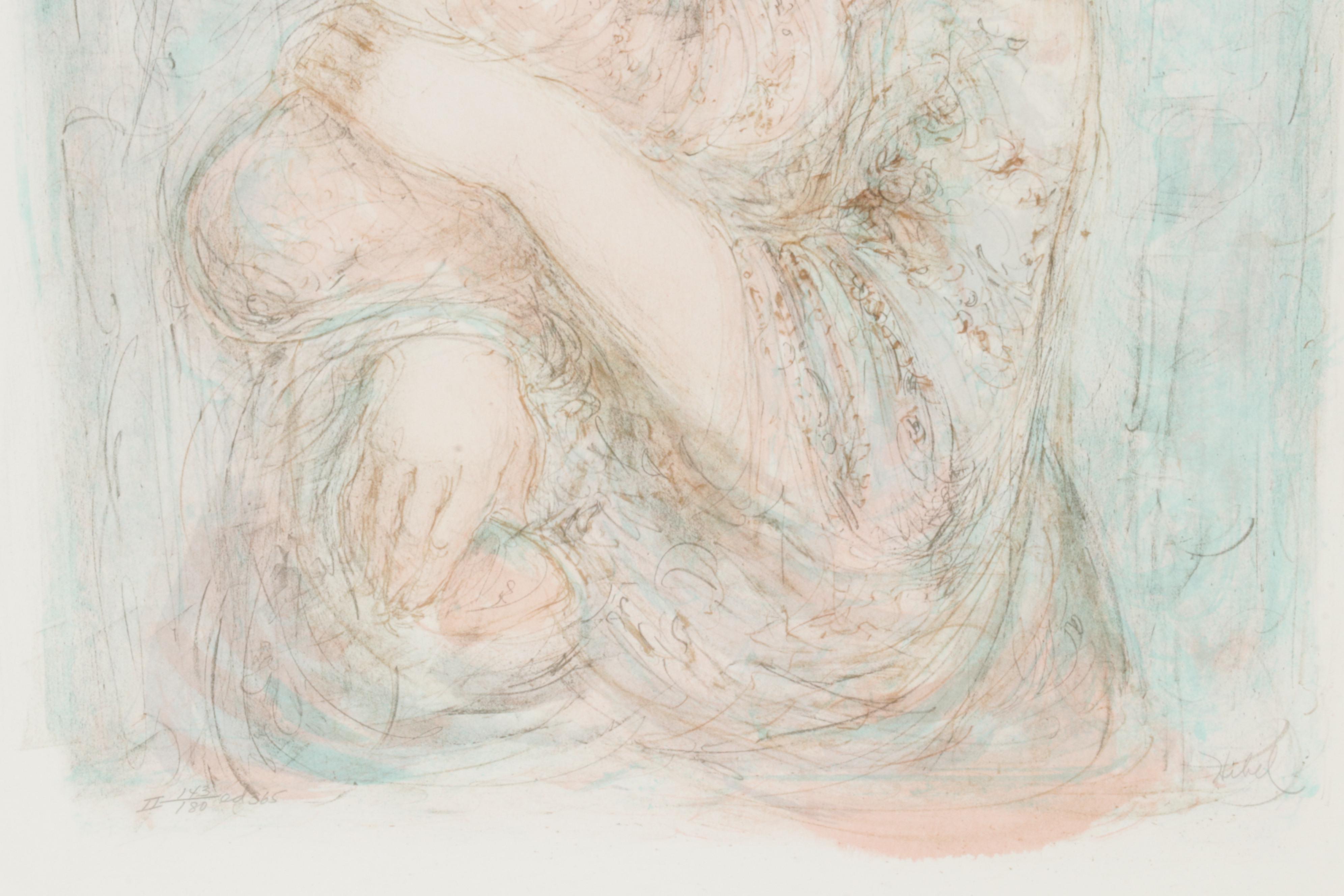 Edna Hibel Color Lithograph of Mother Holding Child, Circa 2000