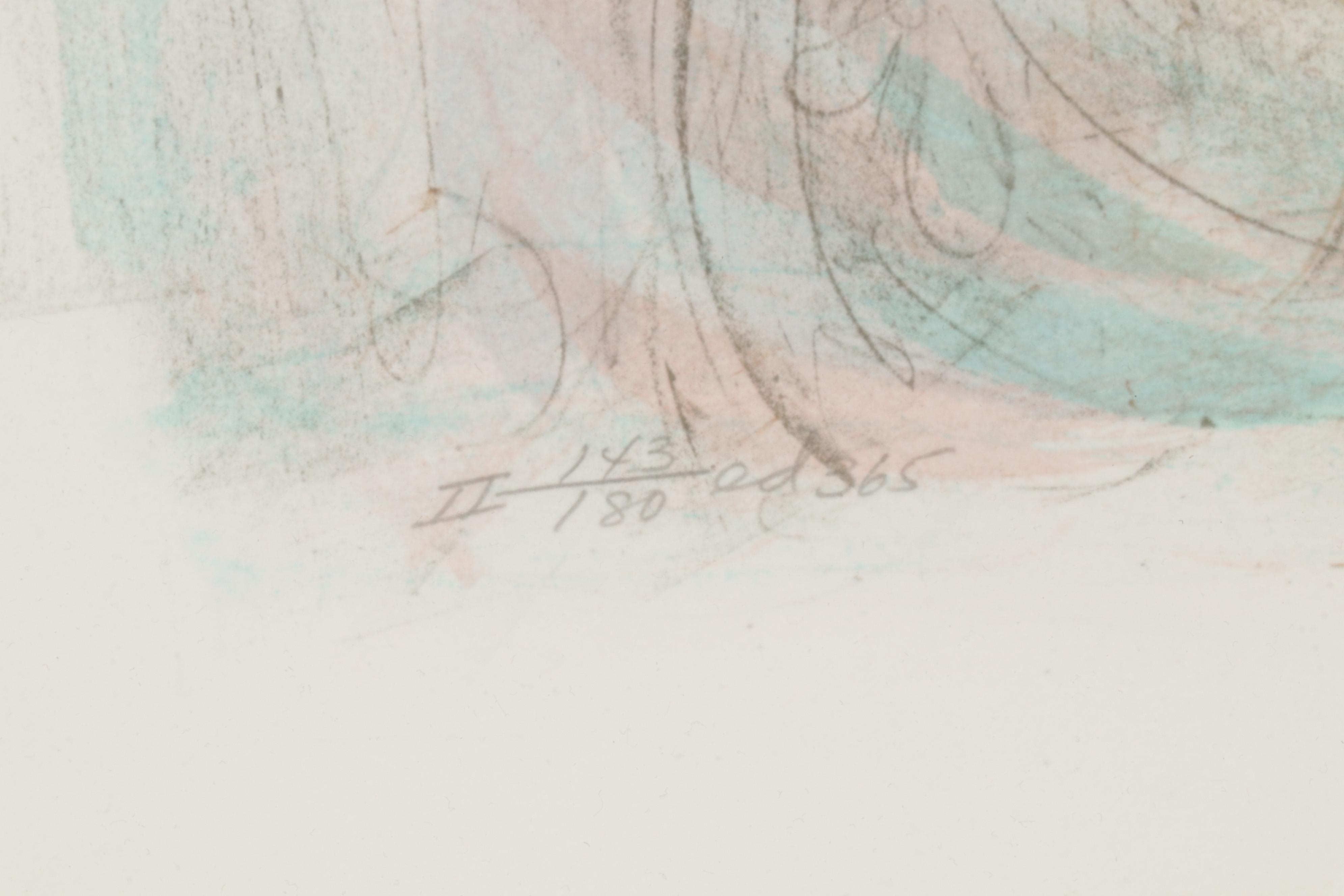 Edna Hibel Color Lithograph of Mother Holding Child, Circa 2000