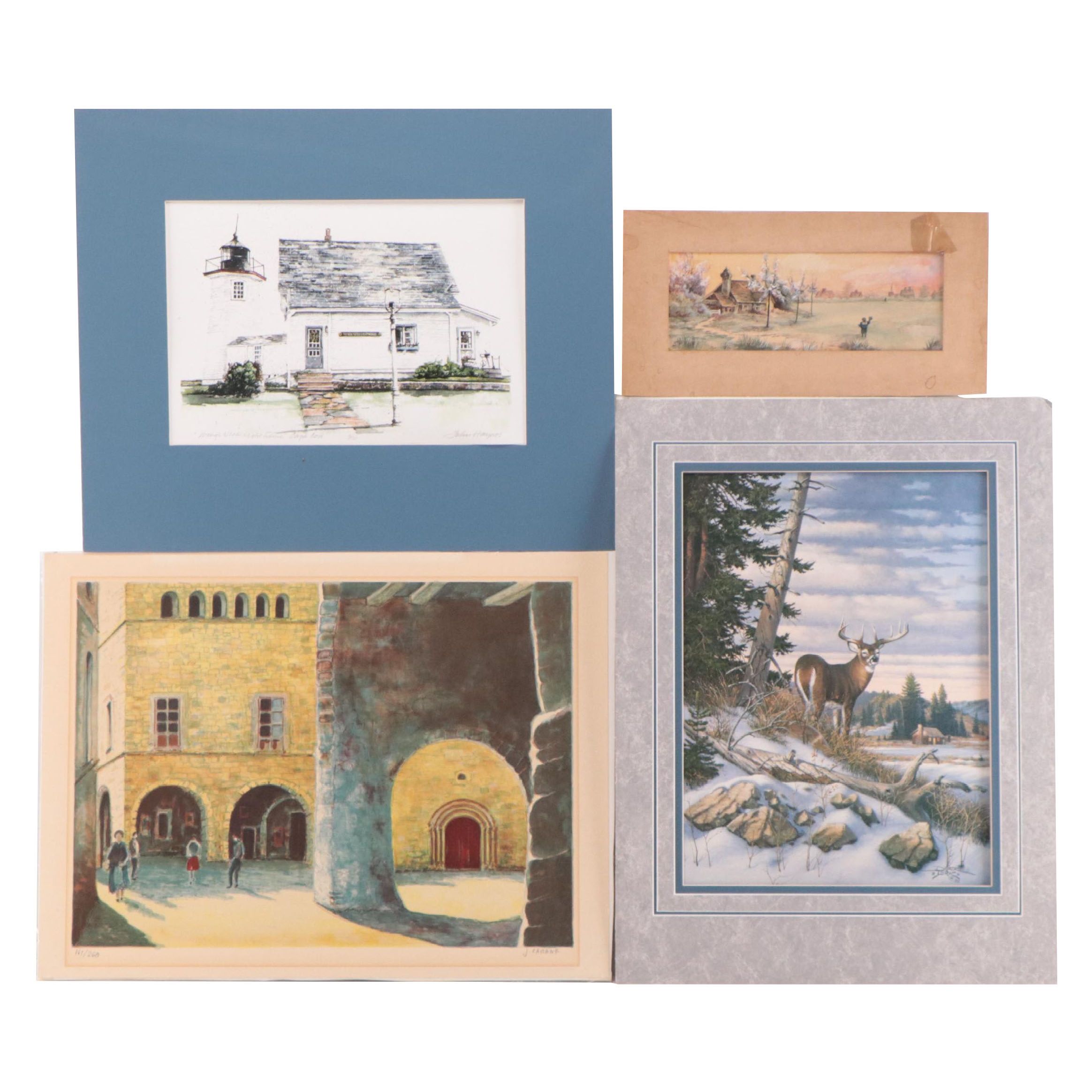 Joaquin Cabane Street Scene Lithograph and More