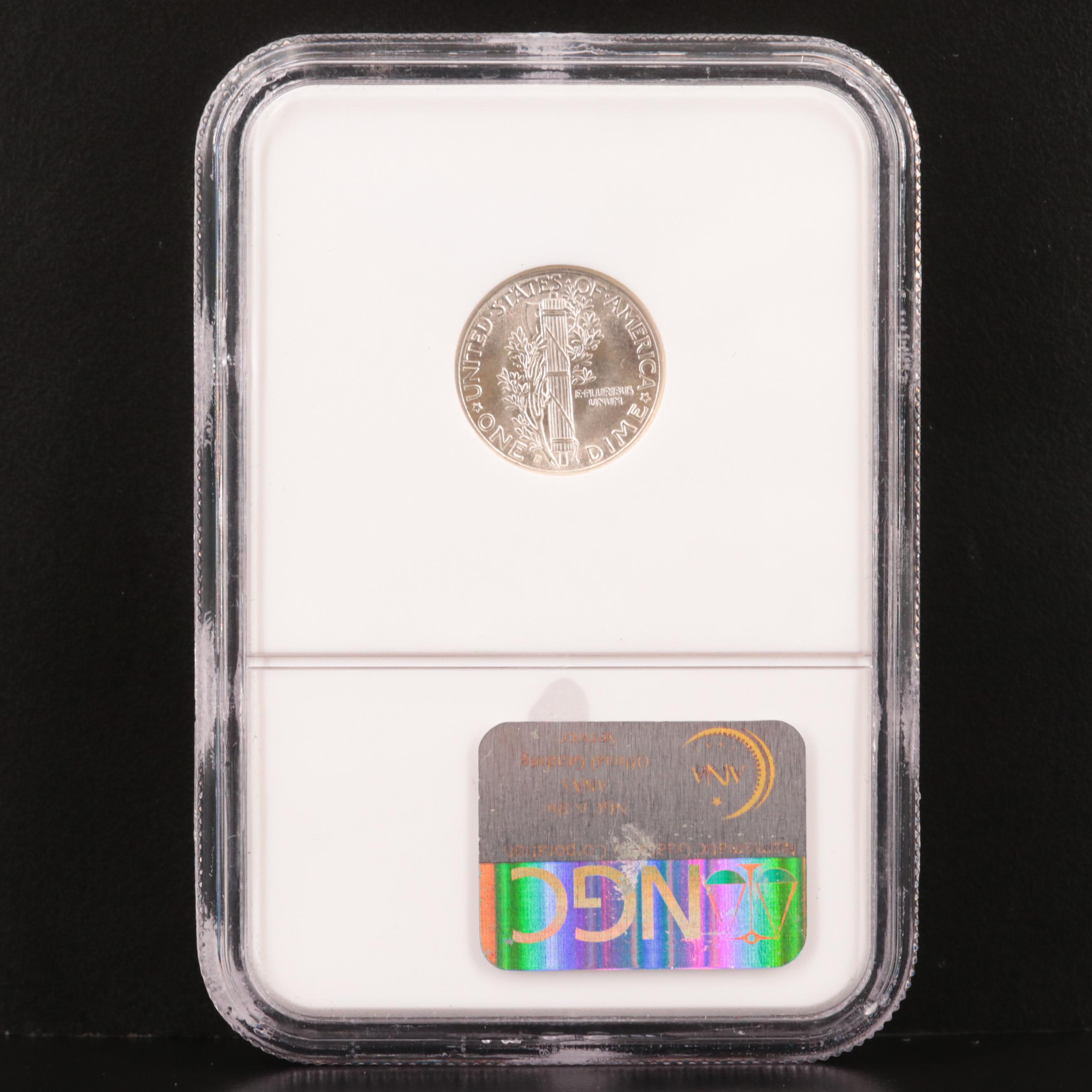 NGC Graded MS67 1944-D Mercury Silver Dime