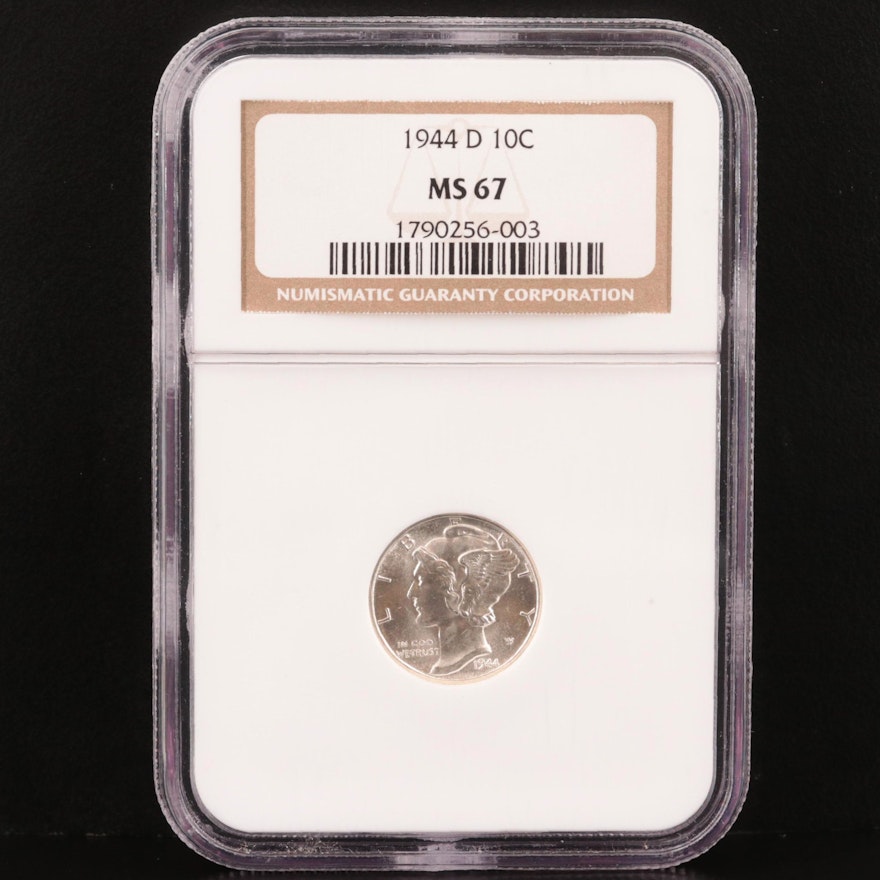 NGC Graded MS67 1944-D Mercury Silver Dime