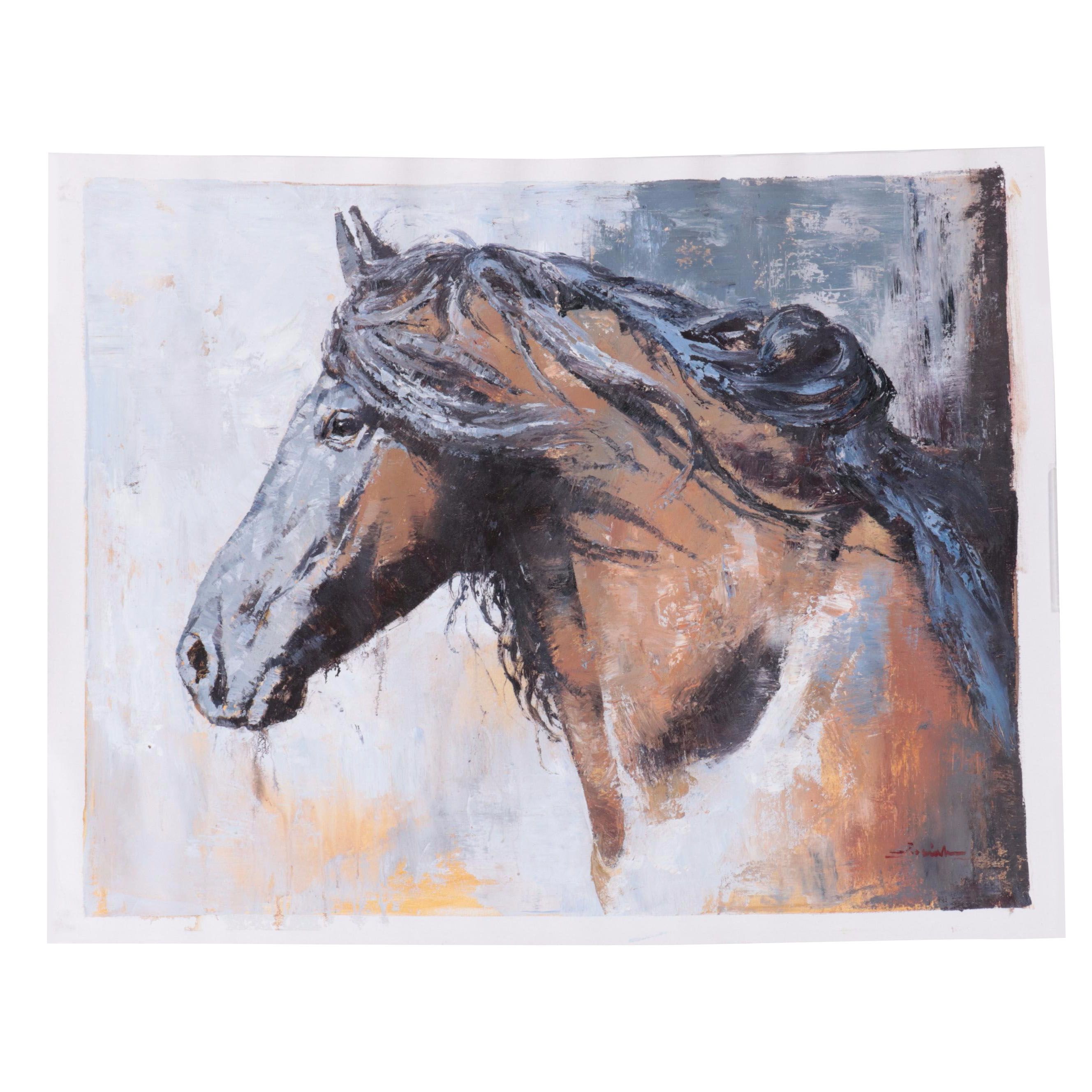 Josiah Oil Painting of Horse, 21st Century