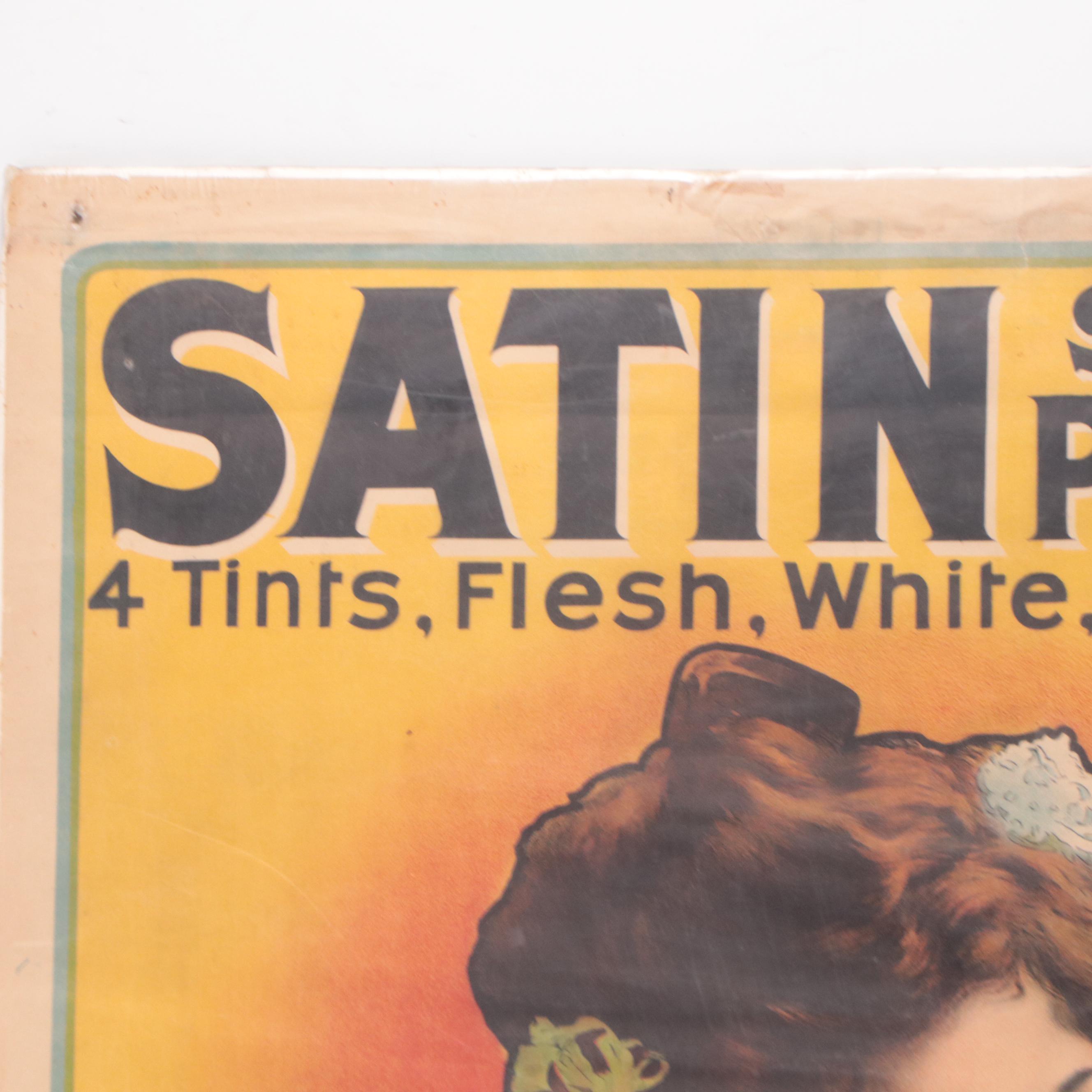 Satin Toilet Specialties Advertisement Poster for Satin Skin Cosmetics, 1903