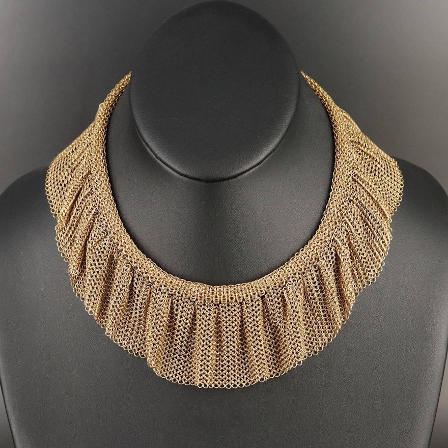 1960s Monet Mesh Fringe Necklace