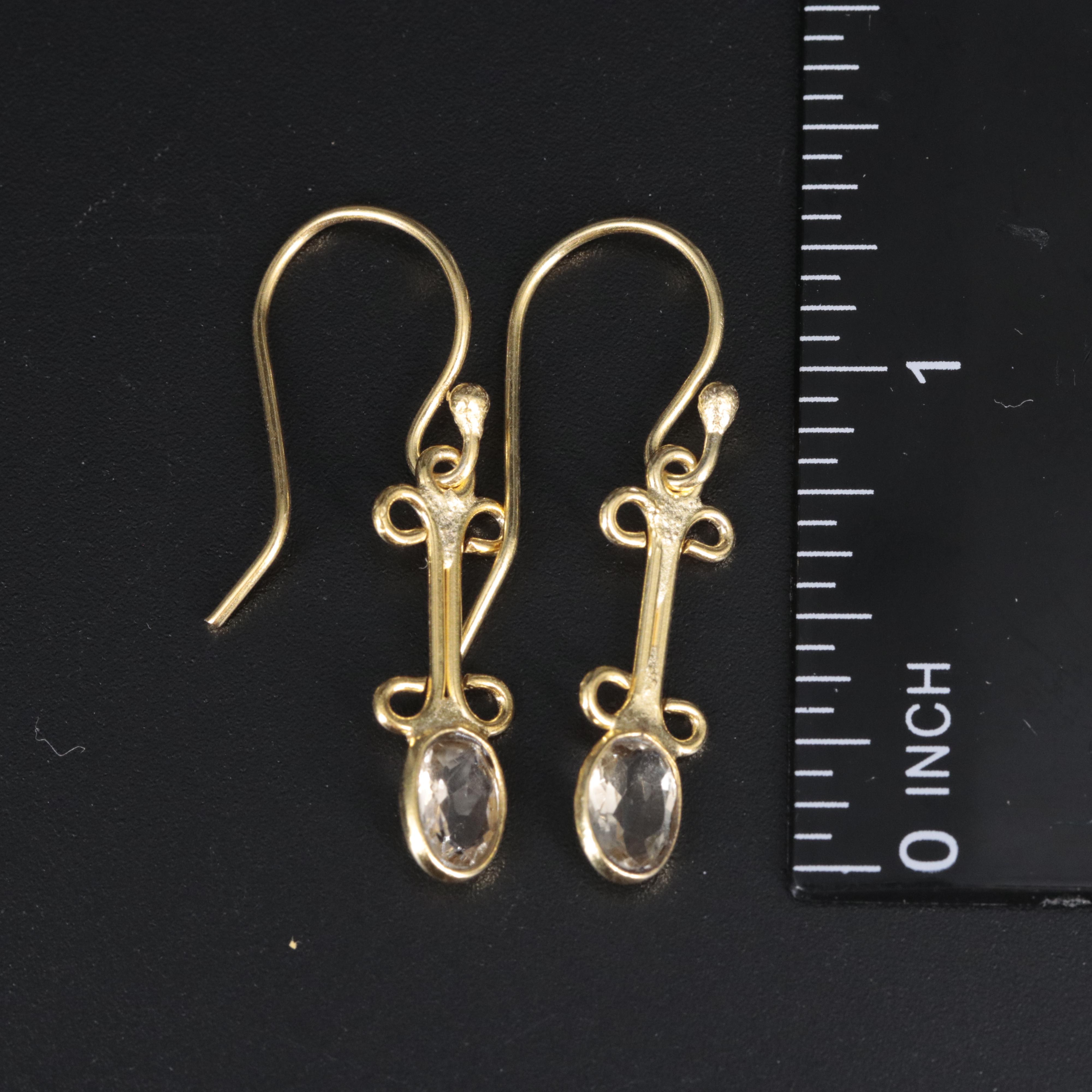 Citrine Gemstone Drop Earrings