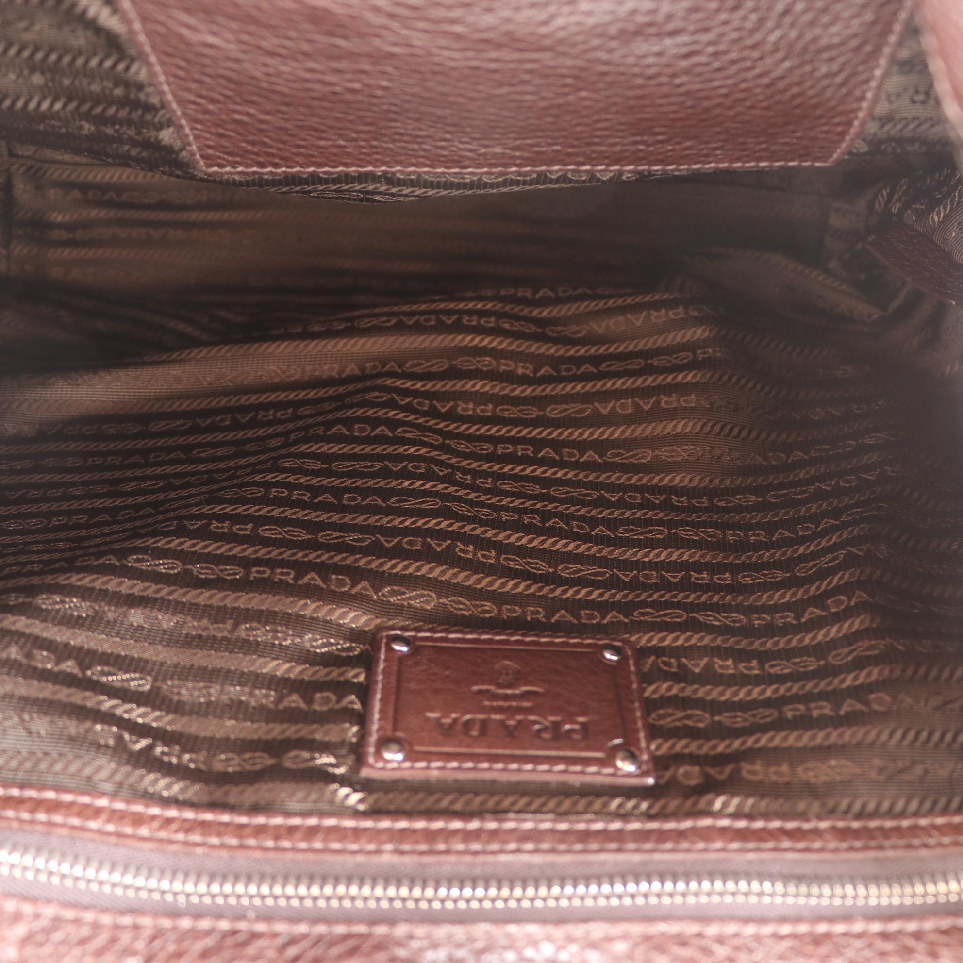 Prada Medium Hobo Bag in Dark Brown Deerskin Leather