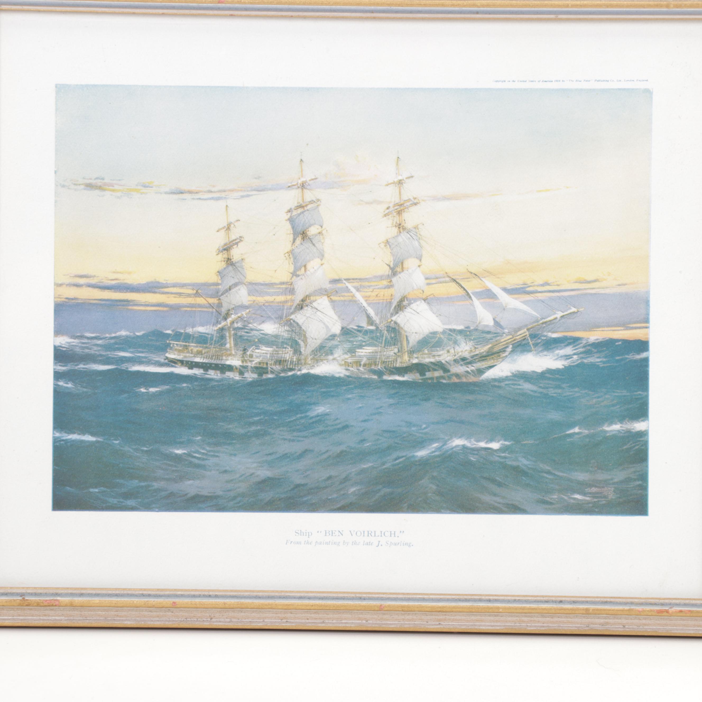 Maritime Offset Lithographs After Jack Spurling, Mid-20th Century