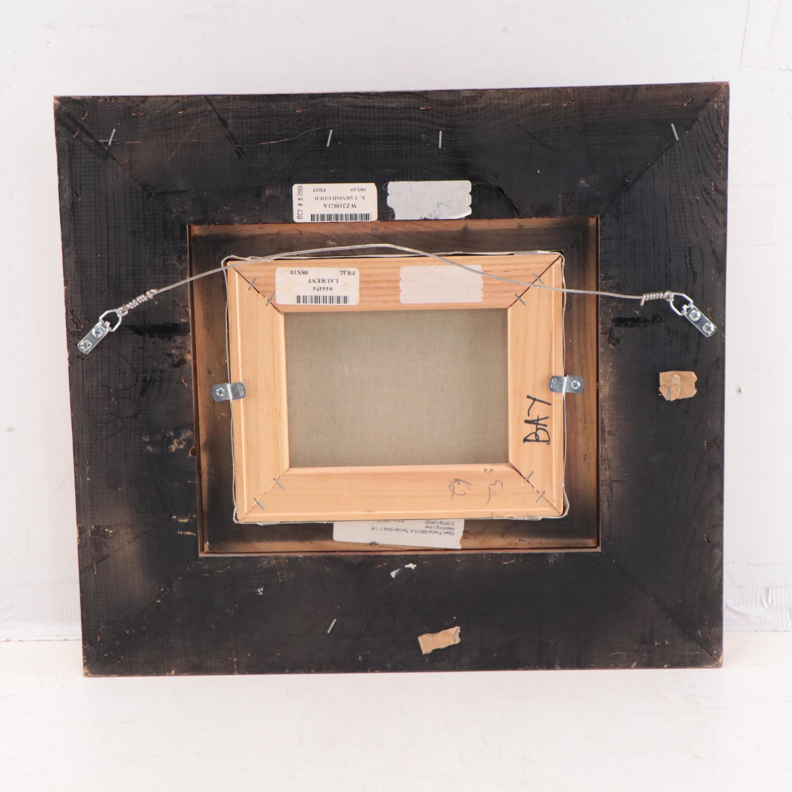 Jean Laurent Nautical Oil Painting of Sailboats in Harbor