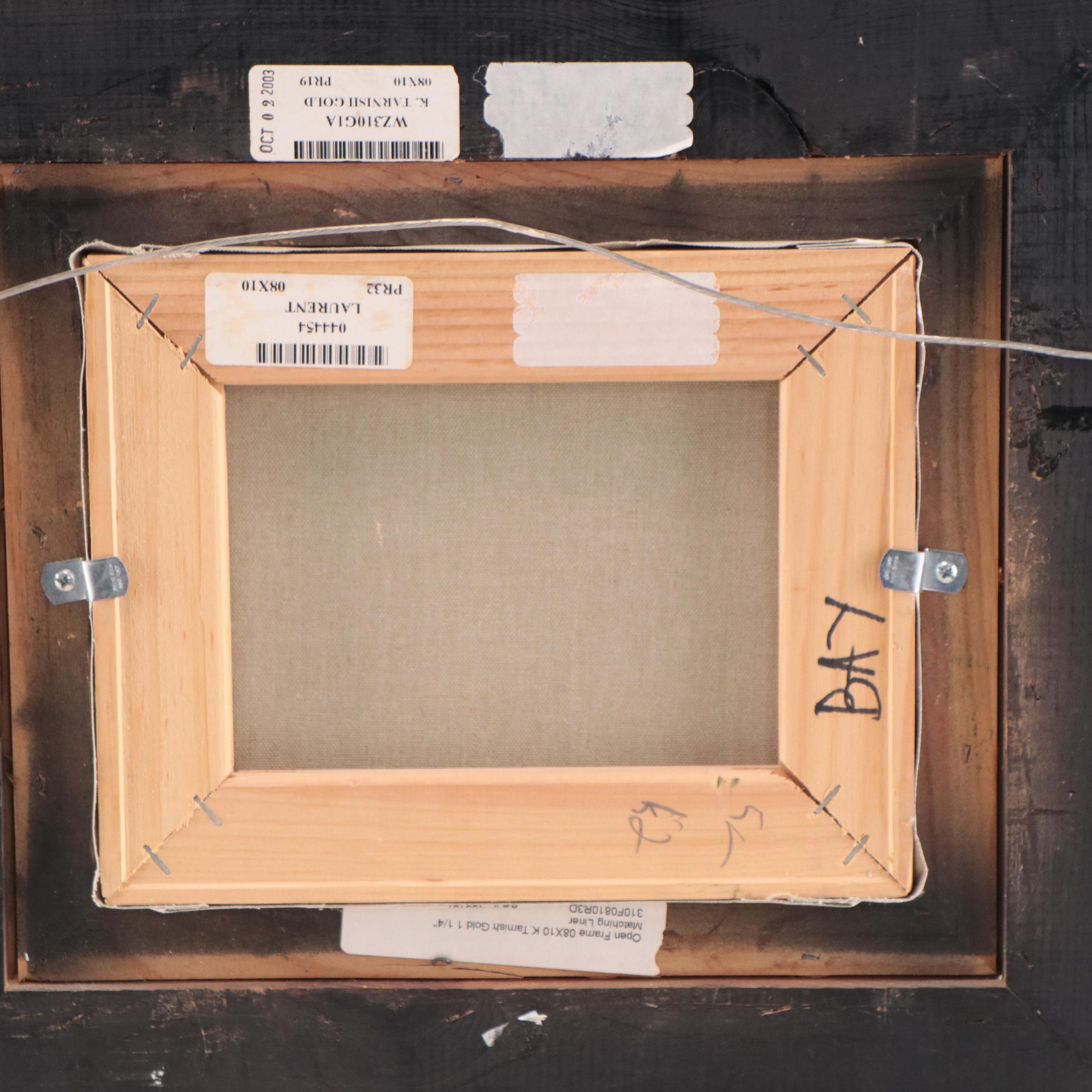 Jean Laurent Nautical Oil Painting of Sailboats in Harbor