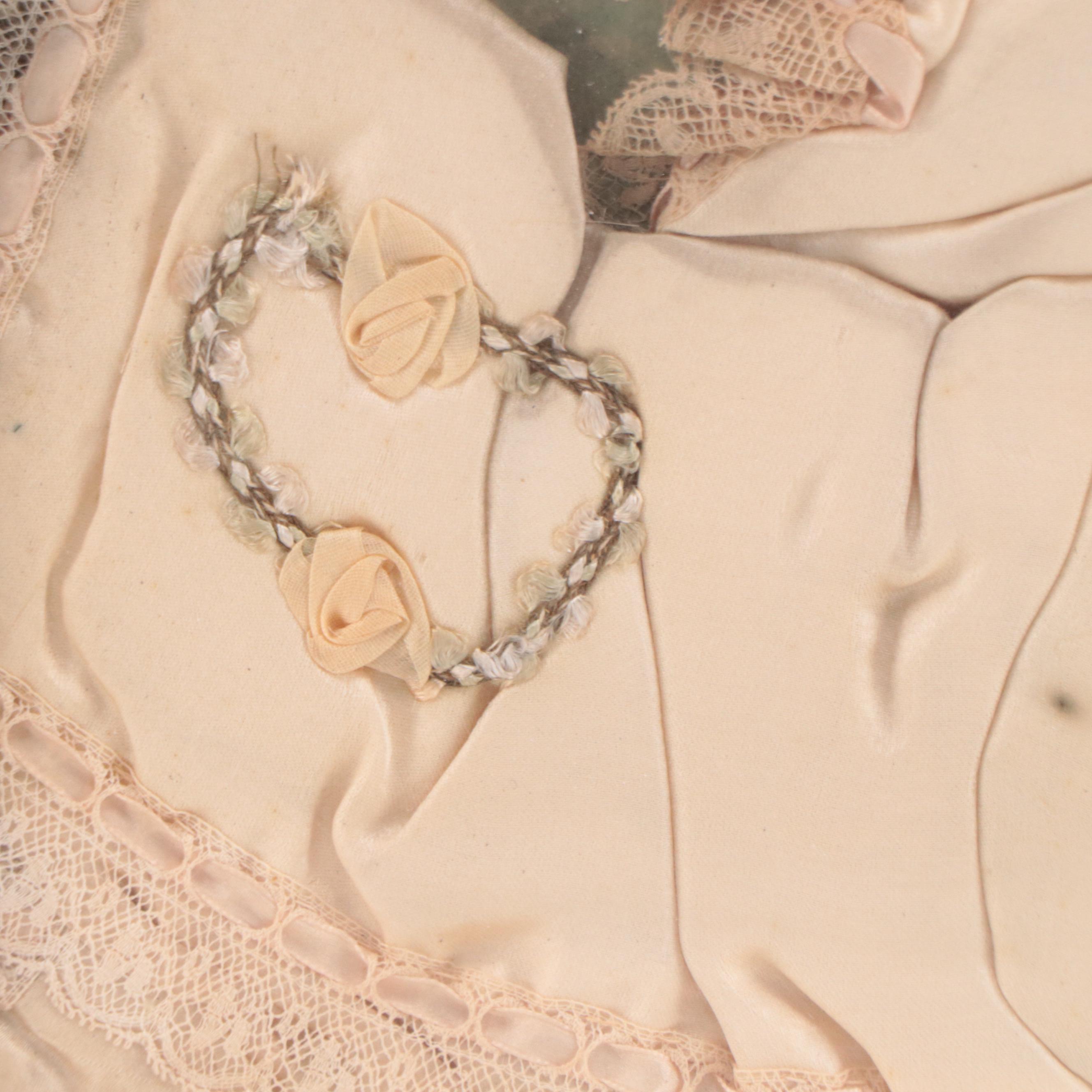 Victorian Memento Mori for Baby With Gown and Locks of Hair