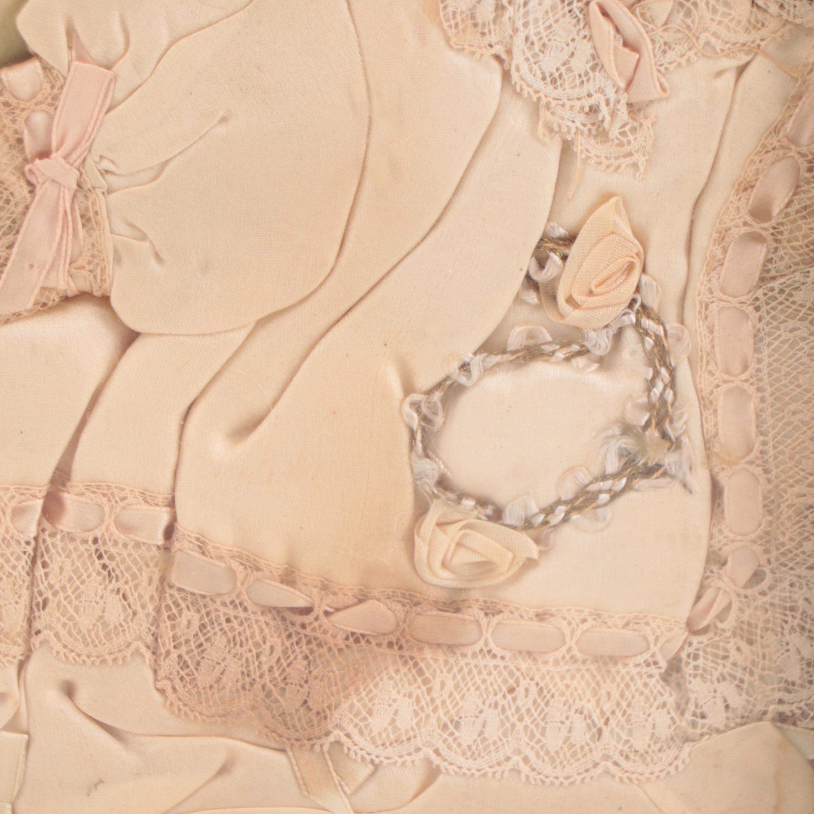 Victorian Memento Mori for Baby With Gown and Locks of Hair