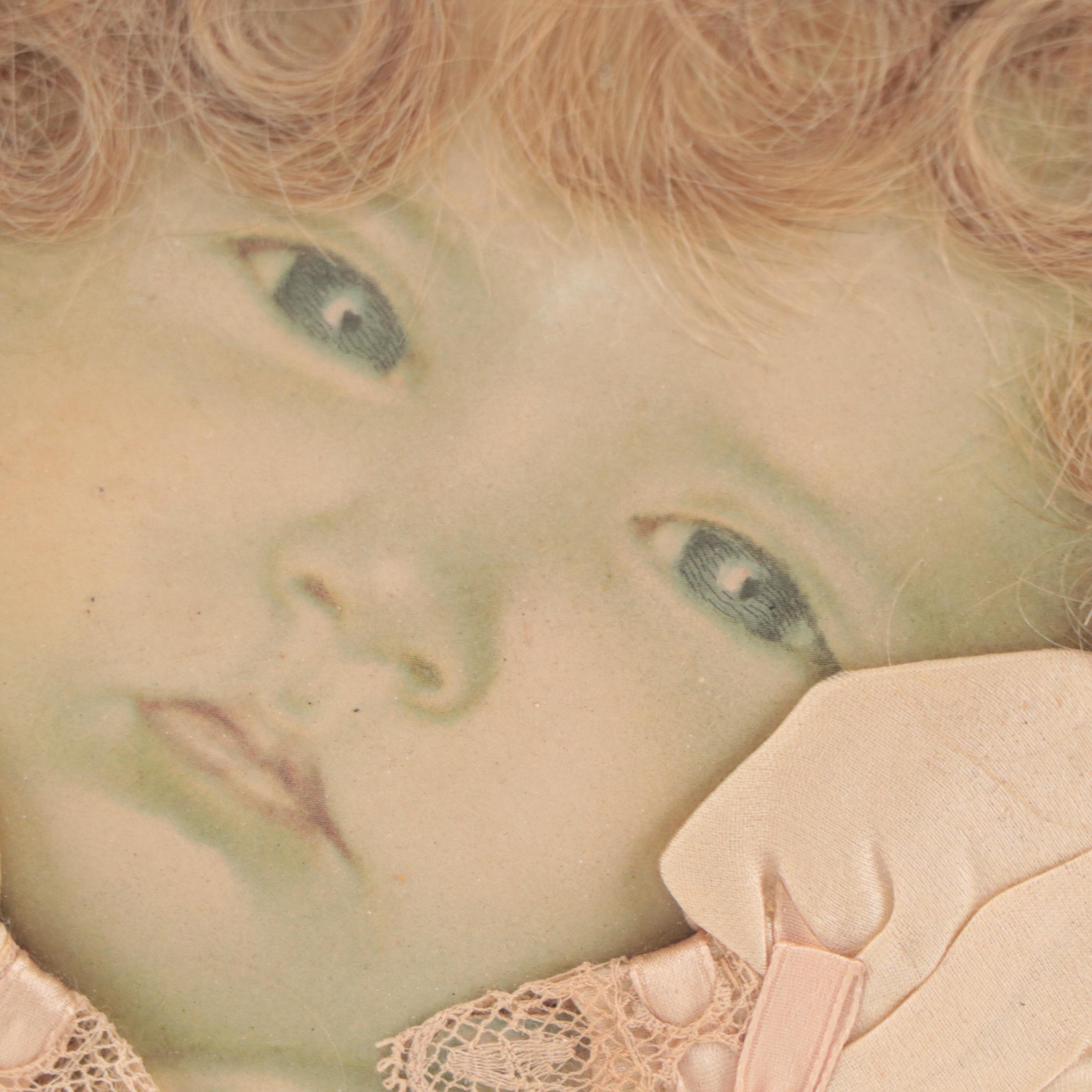 Victorian Memento Mori for Baby With Gown and Locks of Hair