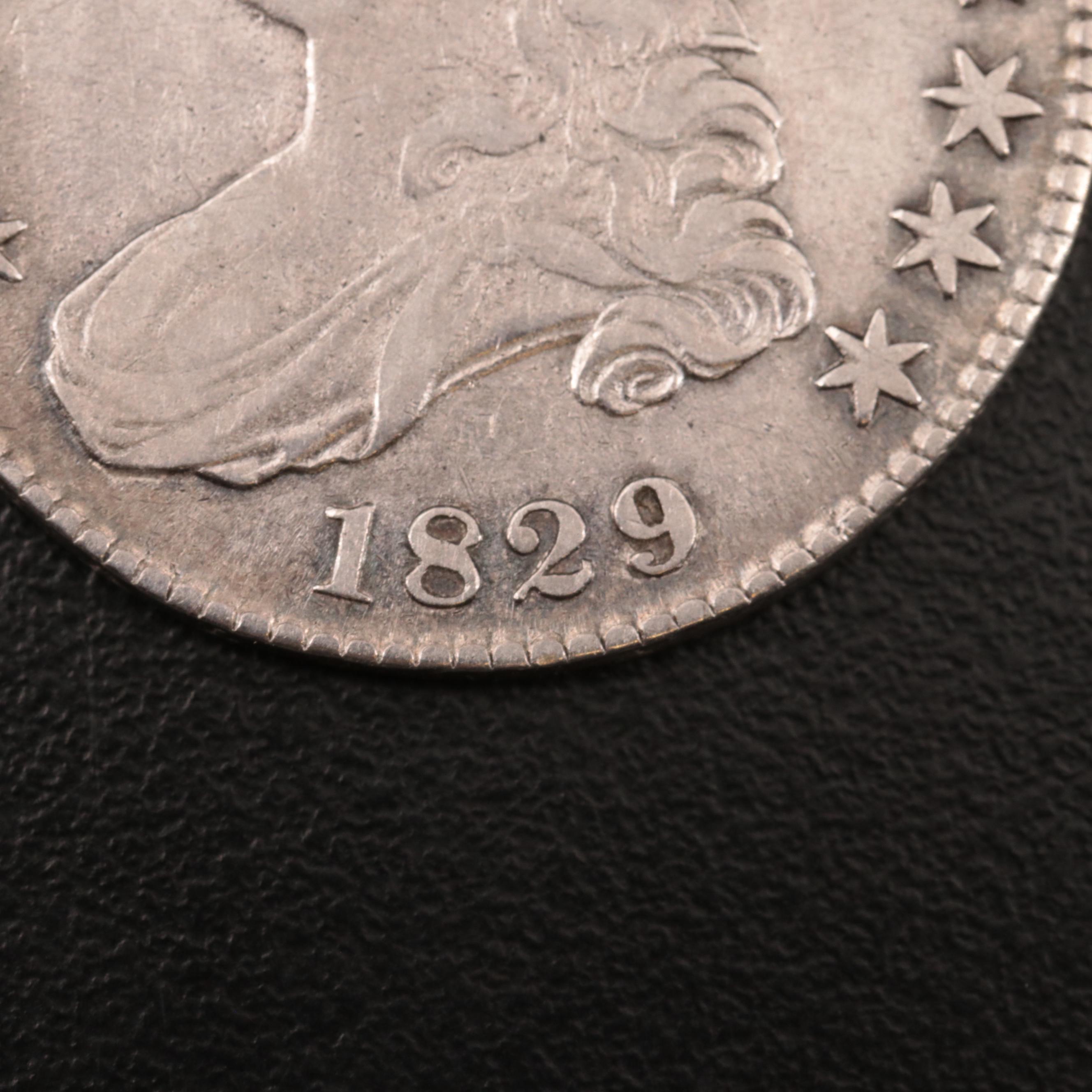 1829 Capped Bust Silver Half Dollar
