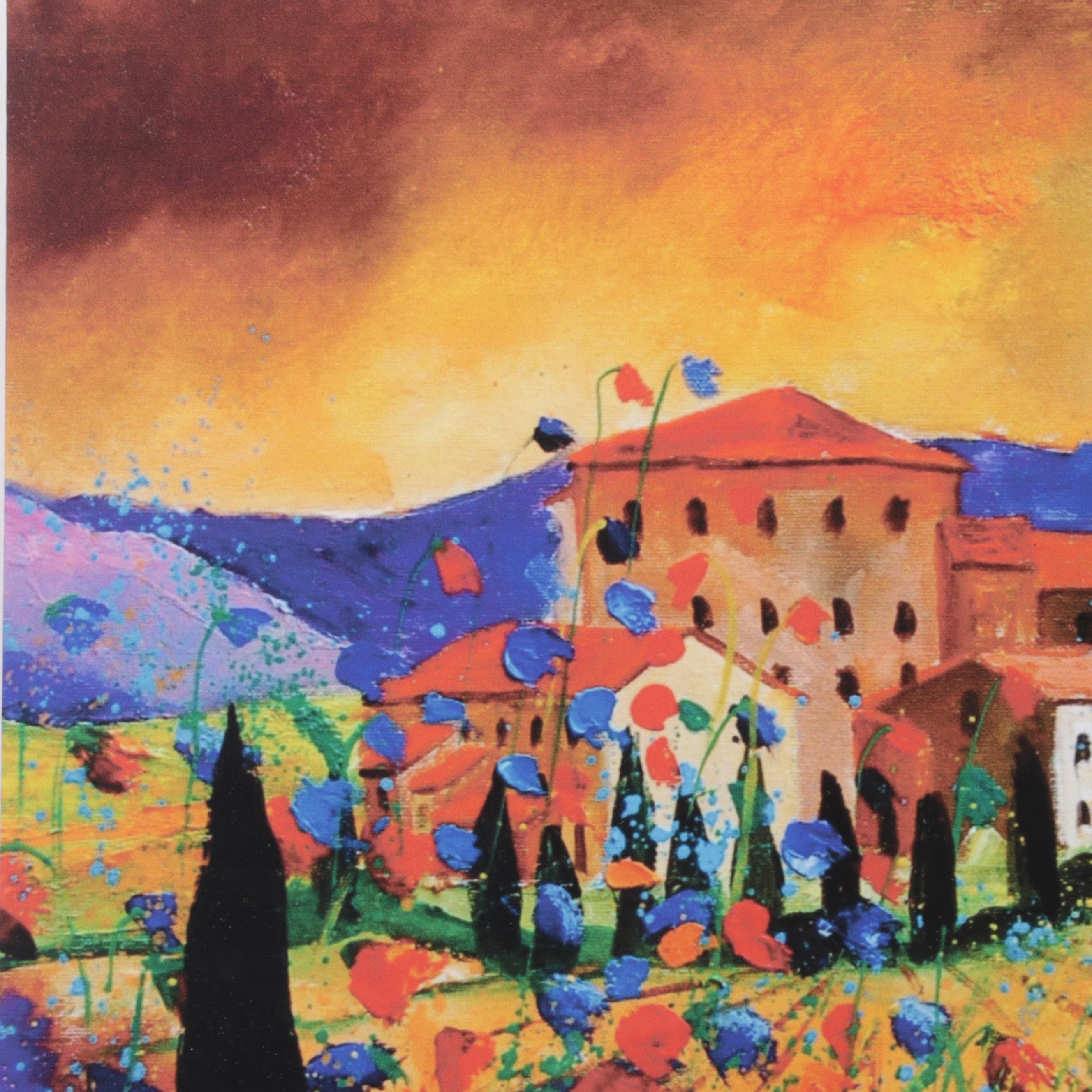 Giclée After Pol Ledent "Tuscany Poppies," 21st Century