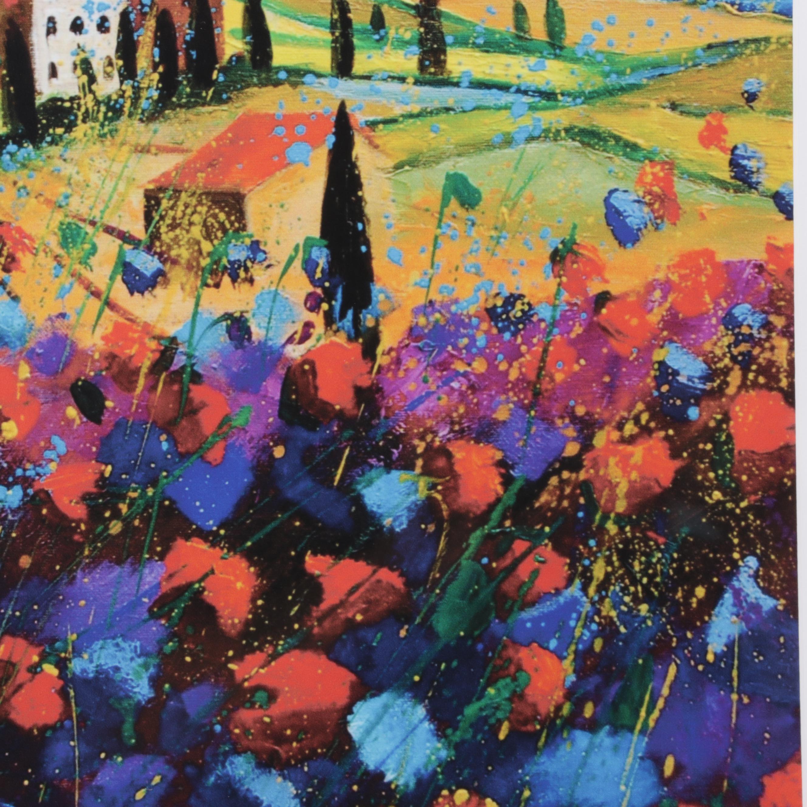 Giclée After Pol Ledent "Tuscany Poppies," 21st Century