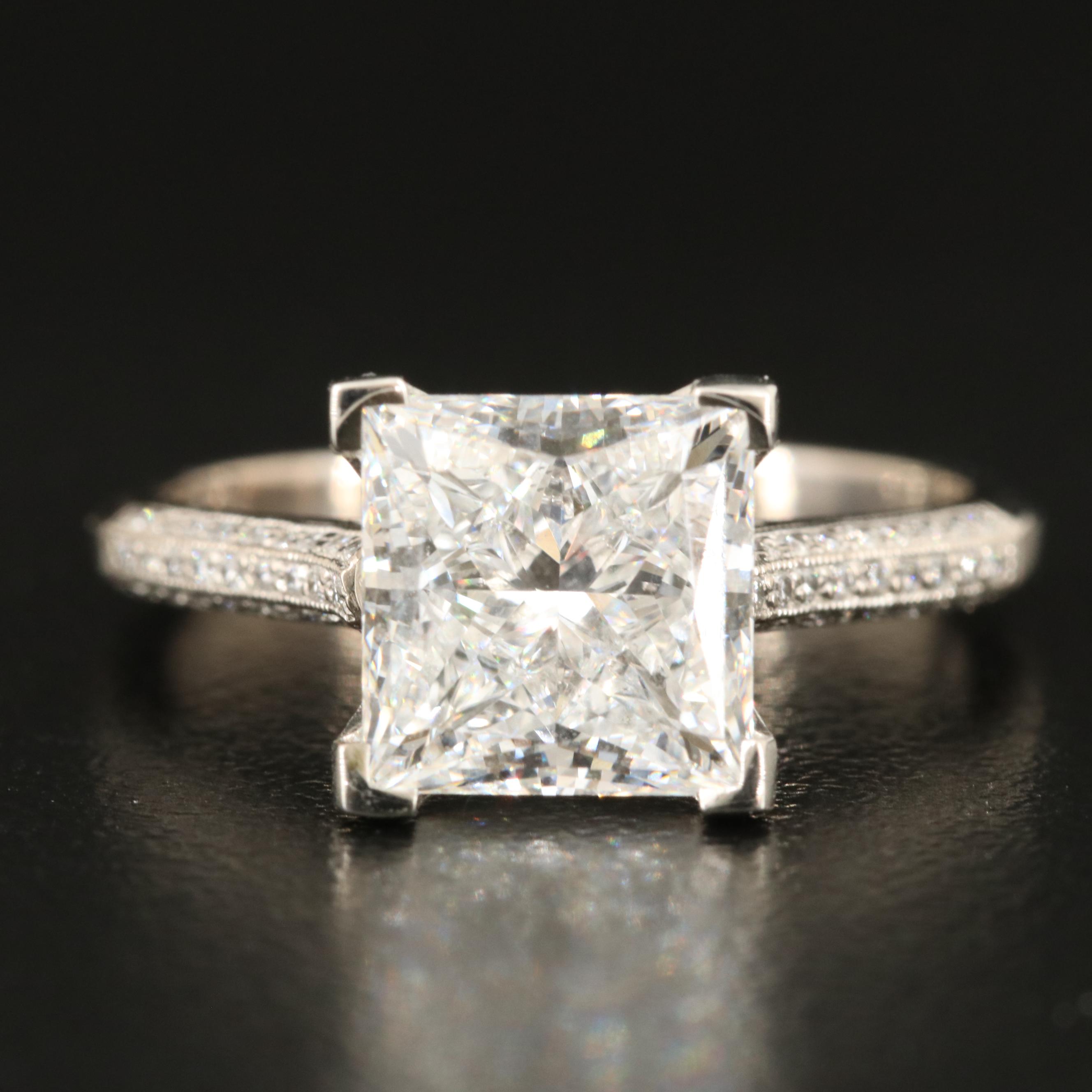 Tacori 18K 3.01 CT Lab Grown Diamond Ring with IGI Report