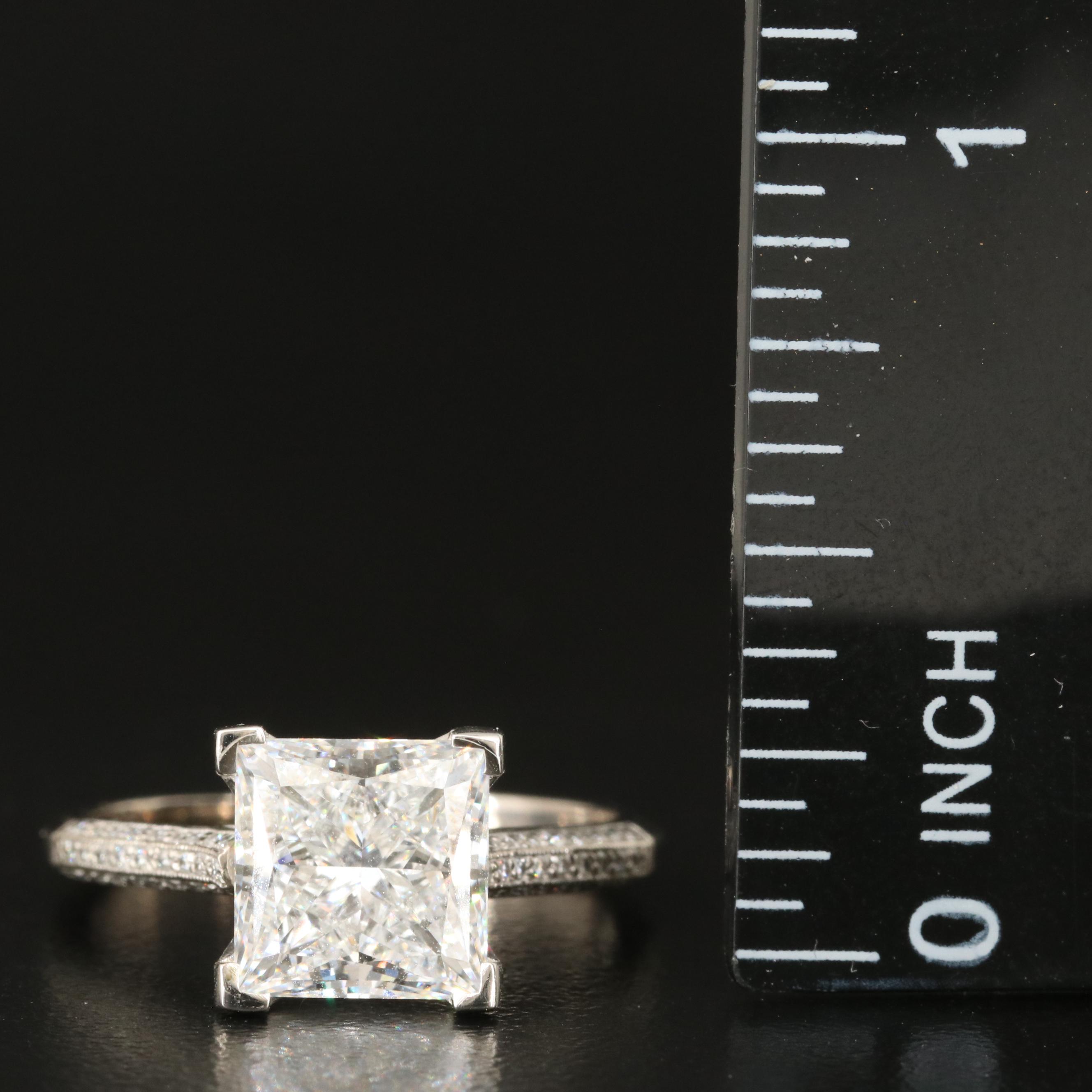 Tacori 18K 3.01 CT Lab Grown Diamond Ring with IGI Report