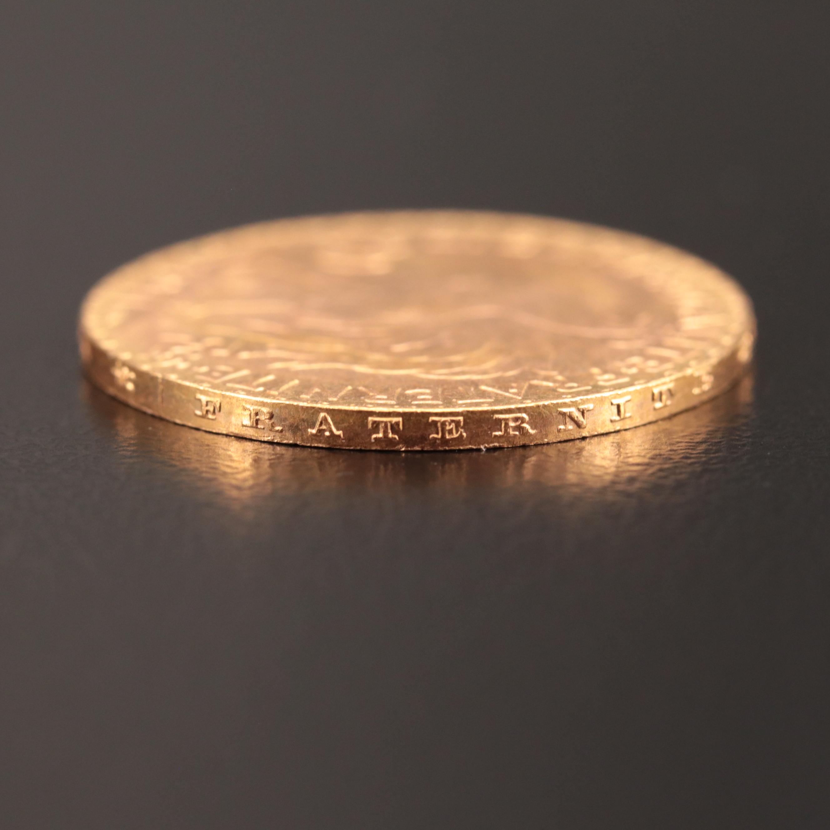 1911 France Twenty Francs Gold Coin