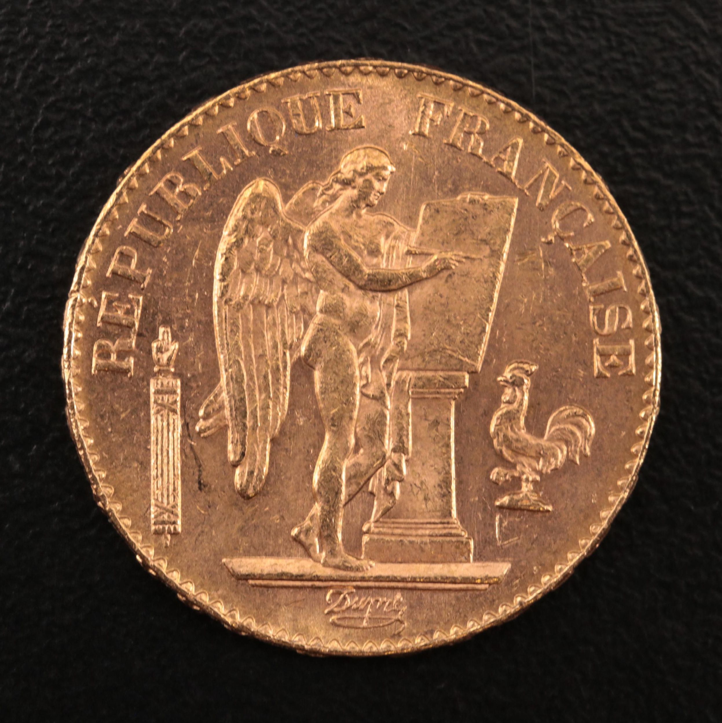 1898-A France Twenty Francs Gold Coin