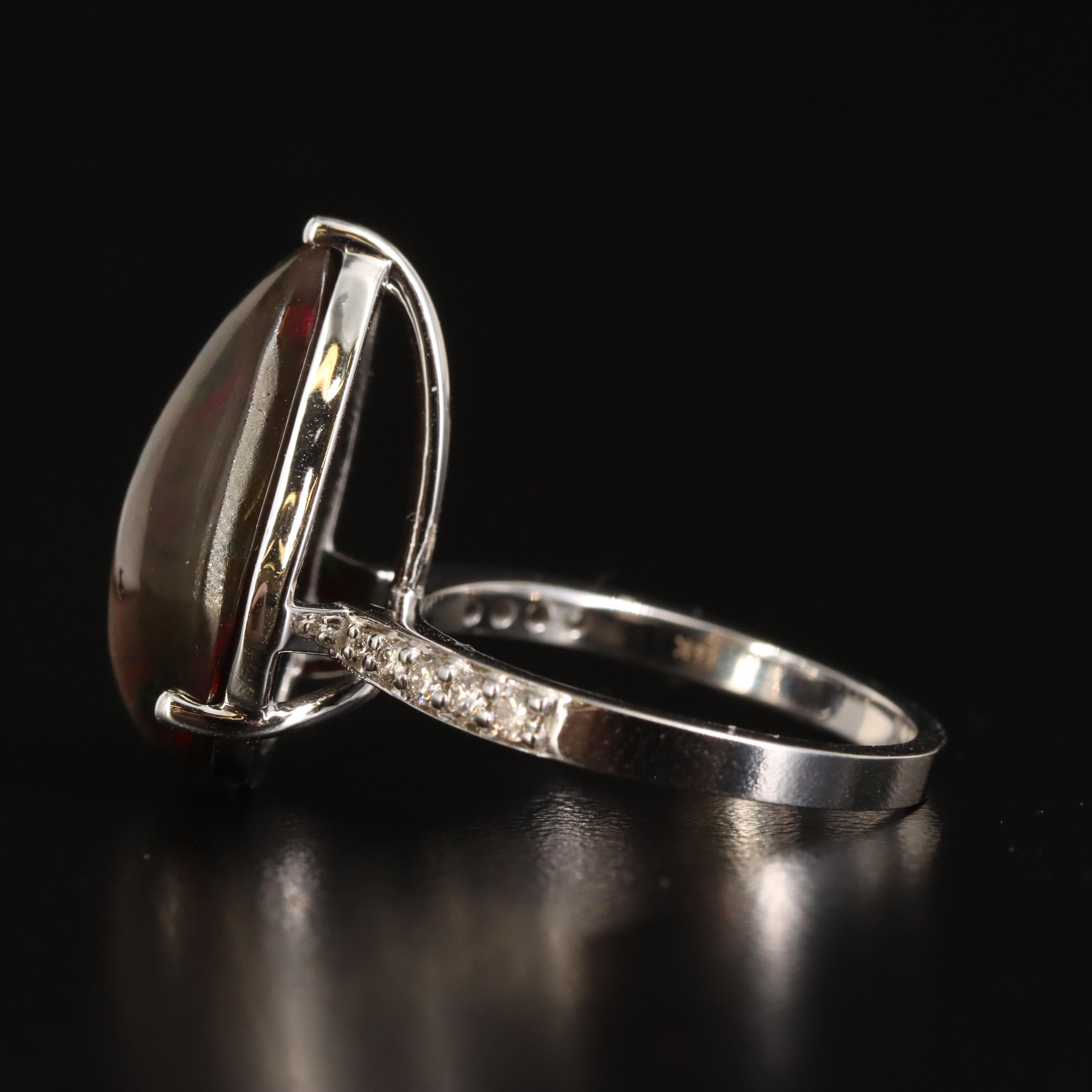 14K Opal and Diamond Ring