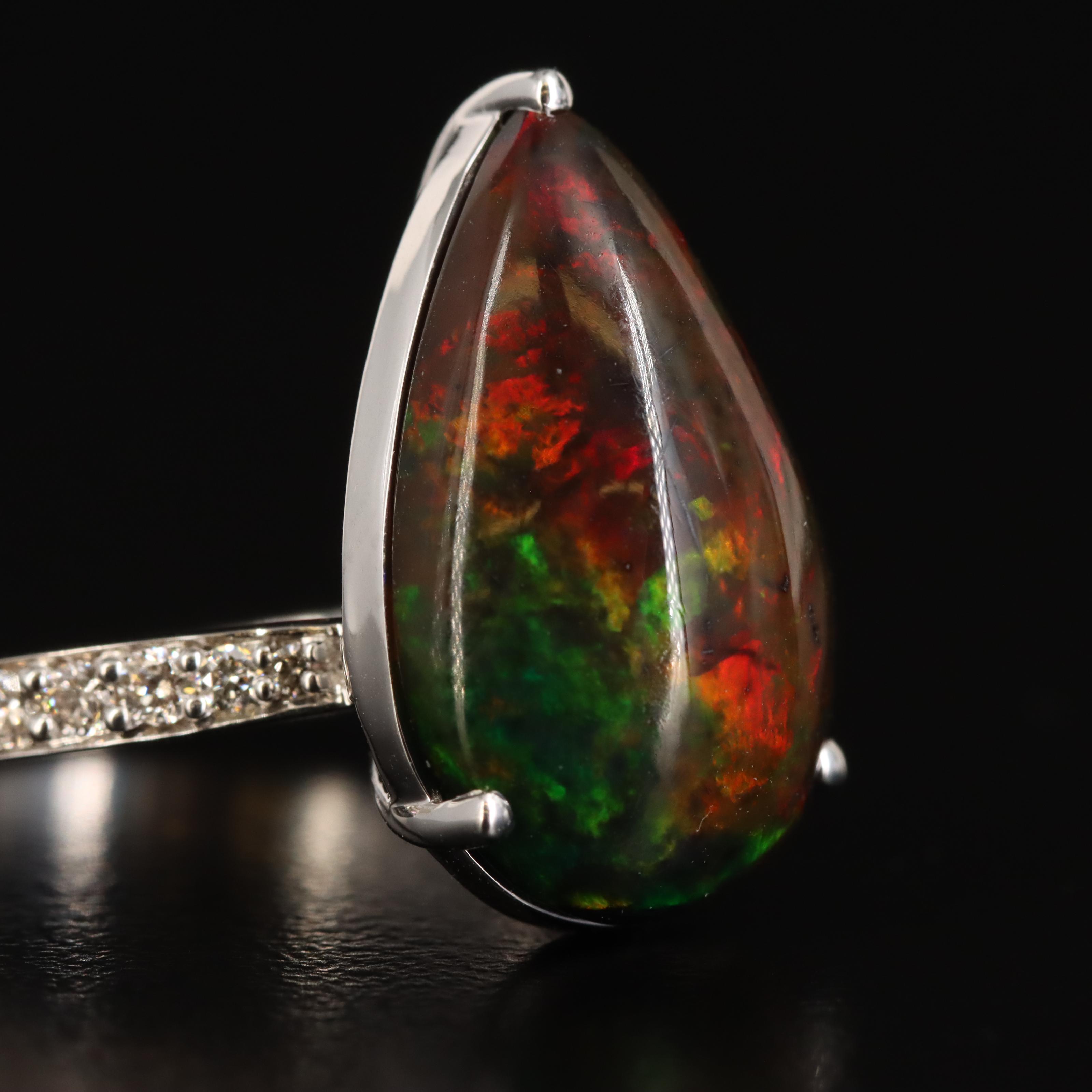 14K Opal and Diamond Ring