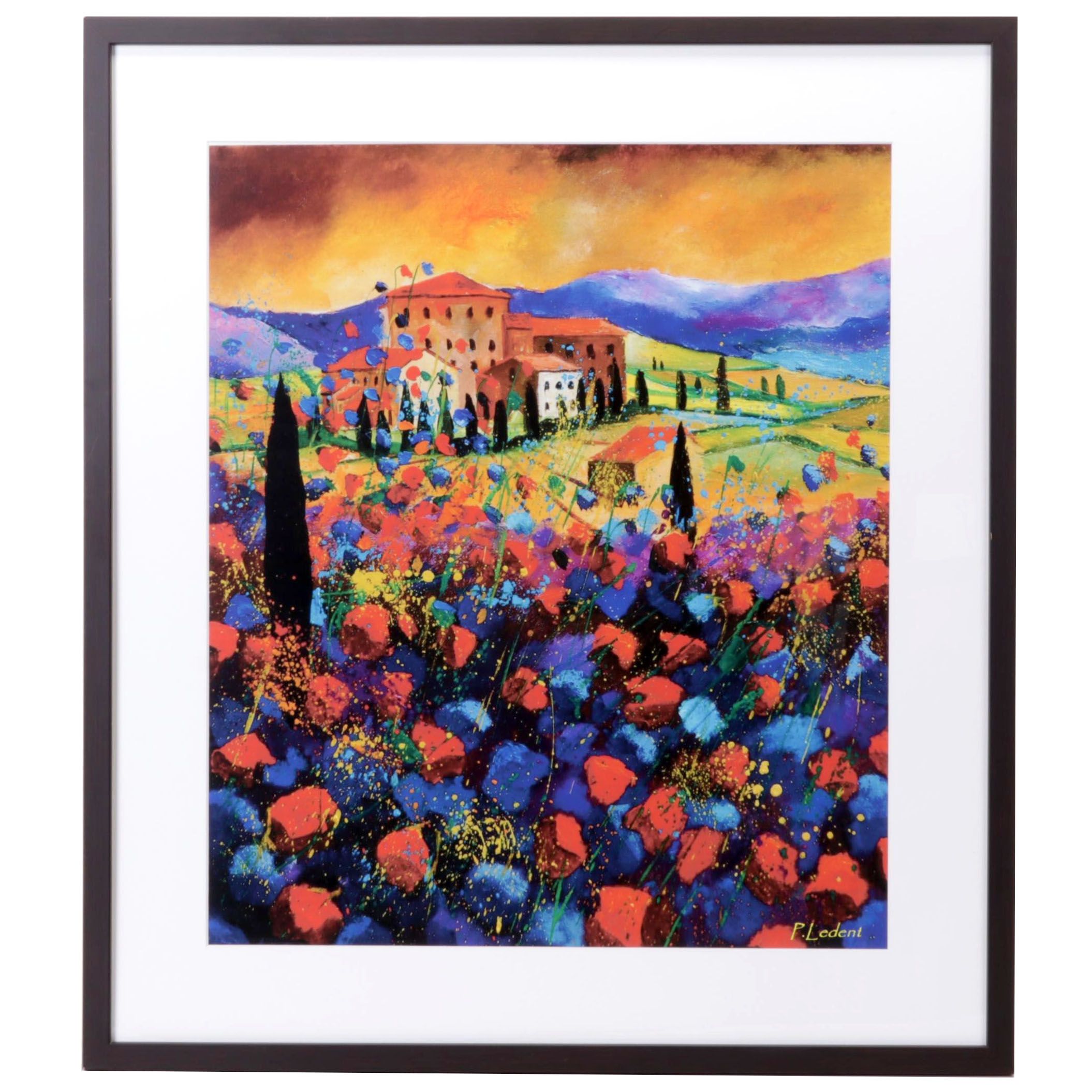 Giclée After Pol Ledent "Tuscany Poppies," 21st Century