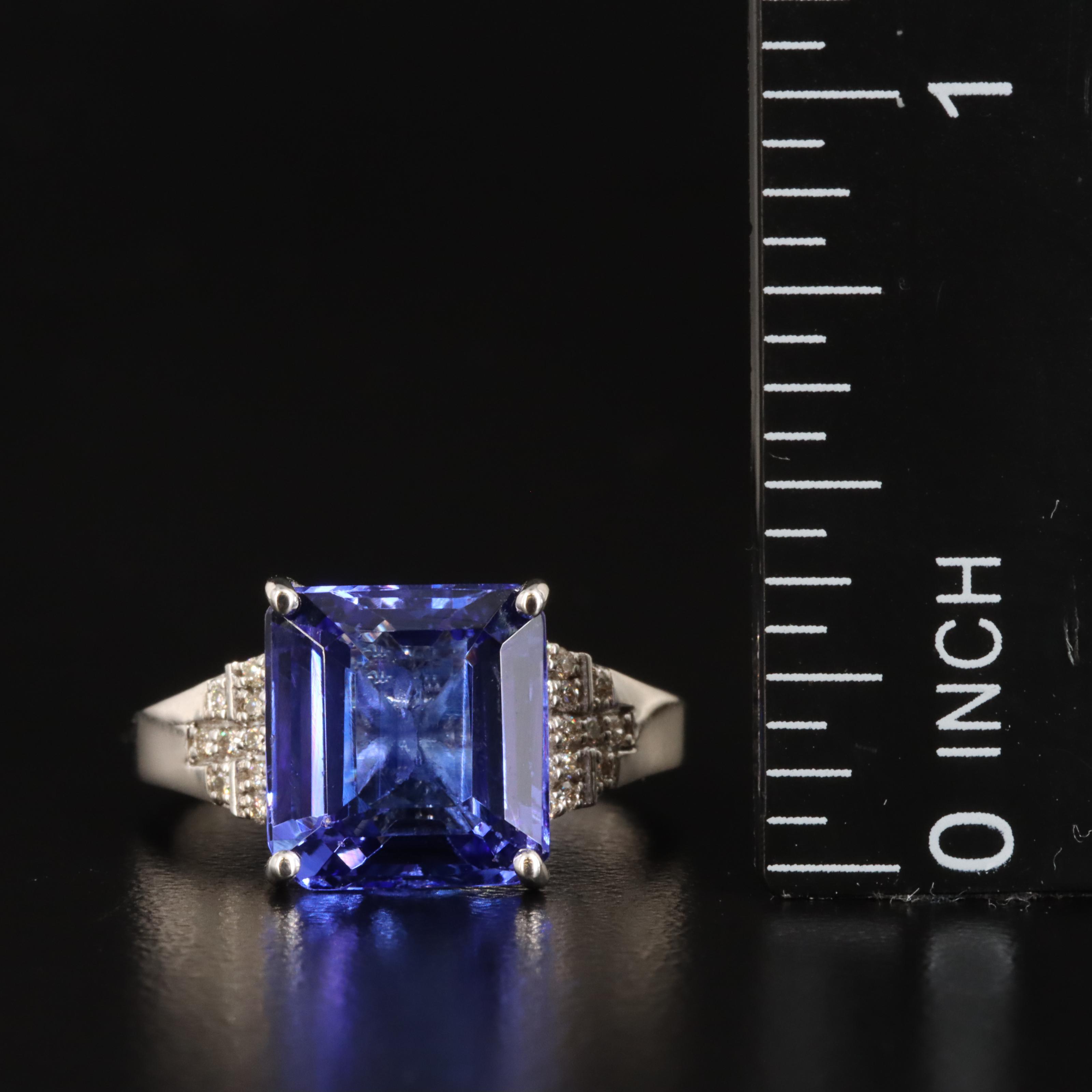 14K 4.86 CT Tanzanite and Diamond Ring
