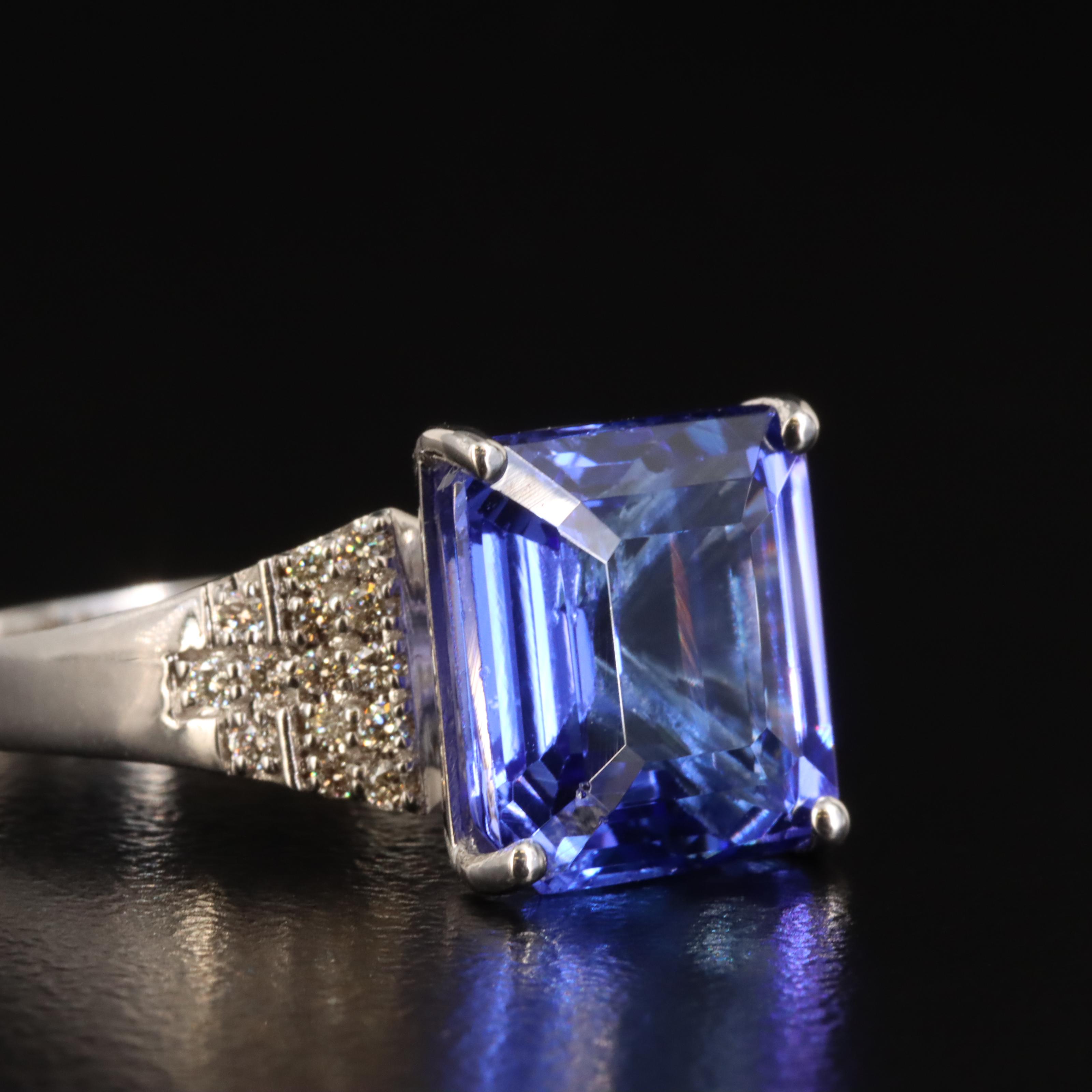 14K 4.86 CT Tanzanite and Diamond Ring