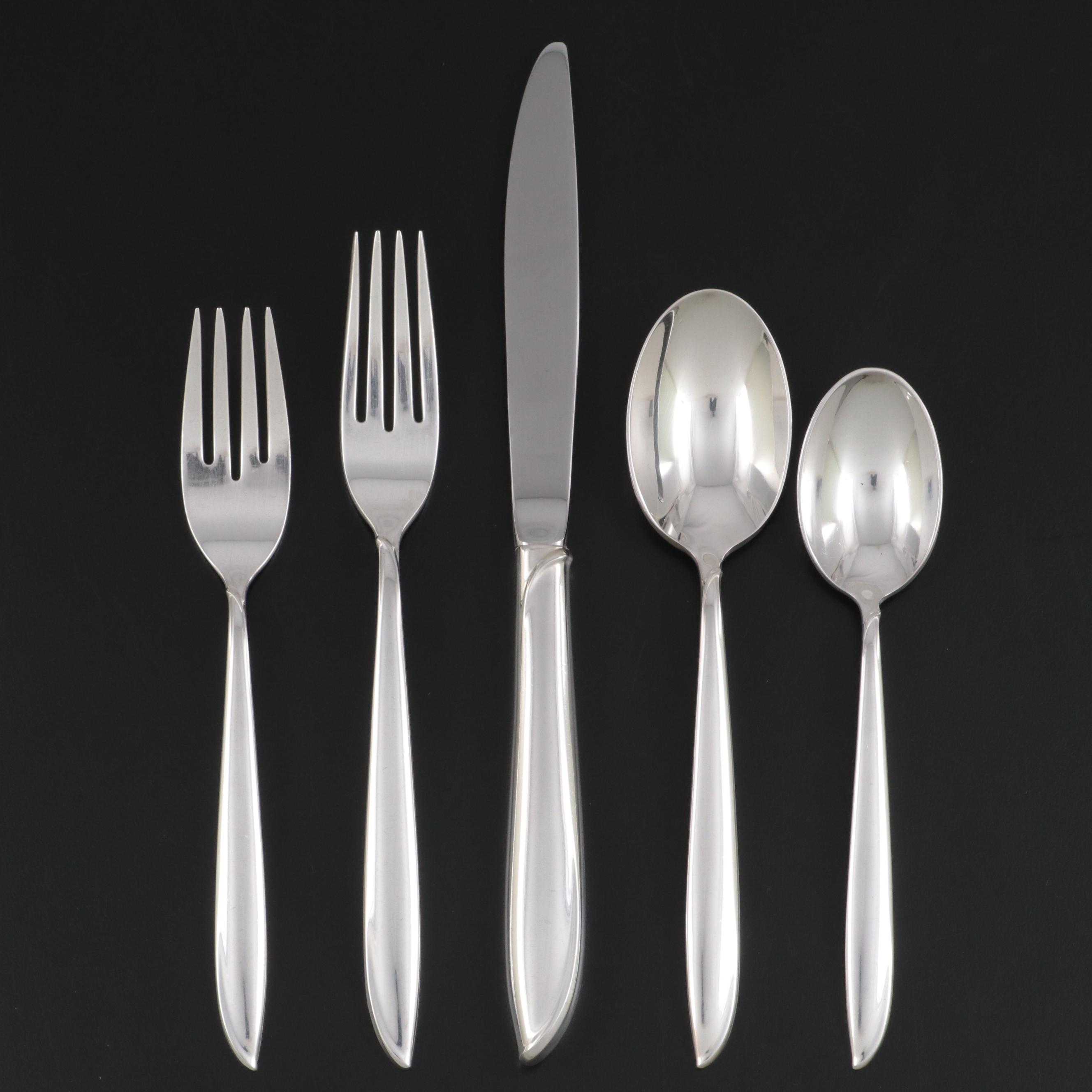 International "Silver Rhythm" Sterling Silver Flatware, Mid to Late 20th Century
