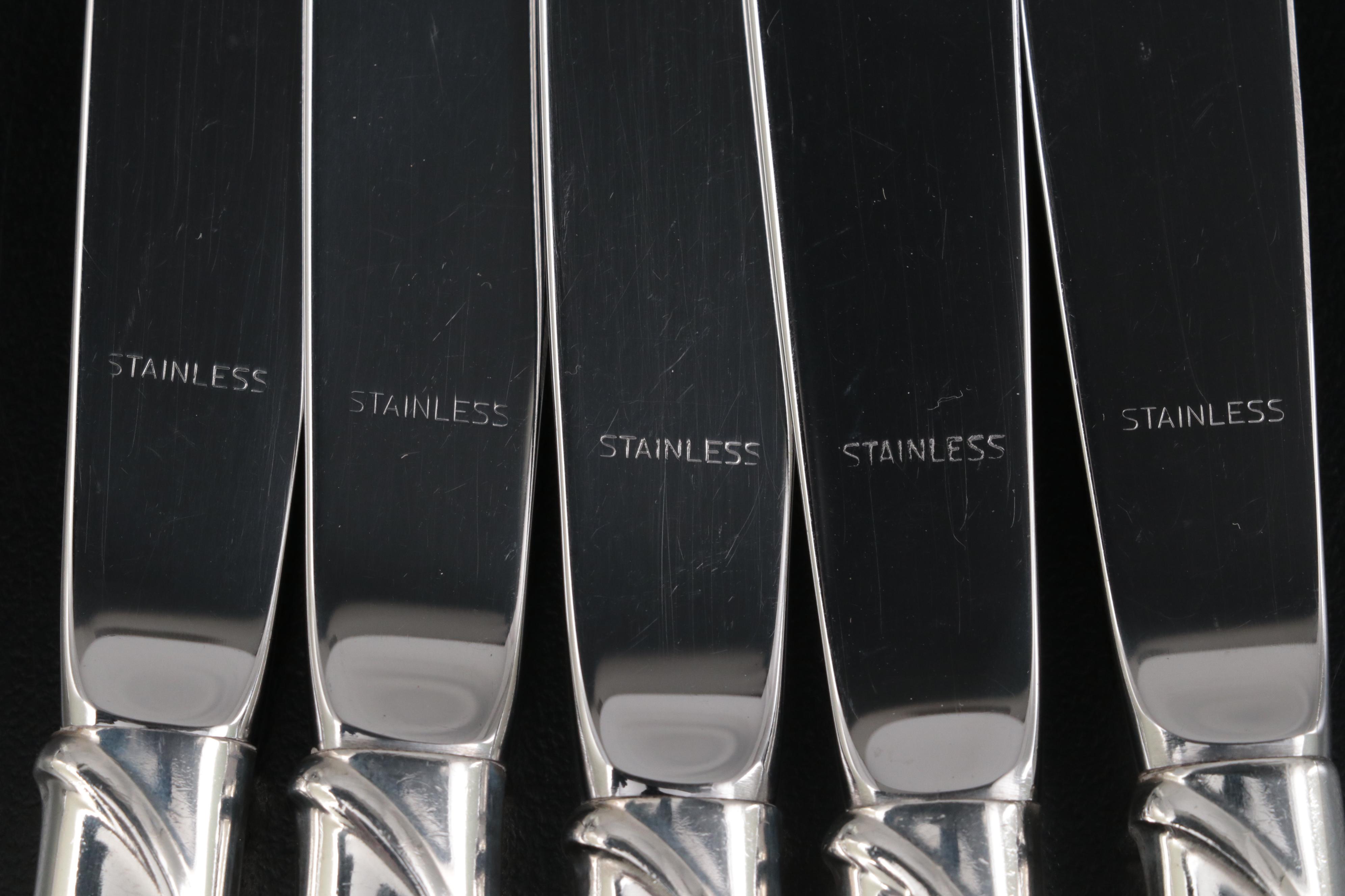 International "Silver Rhythm" Sterling Silver Flatware, Mid to Late 20th Century