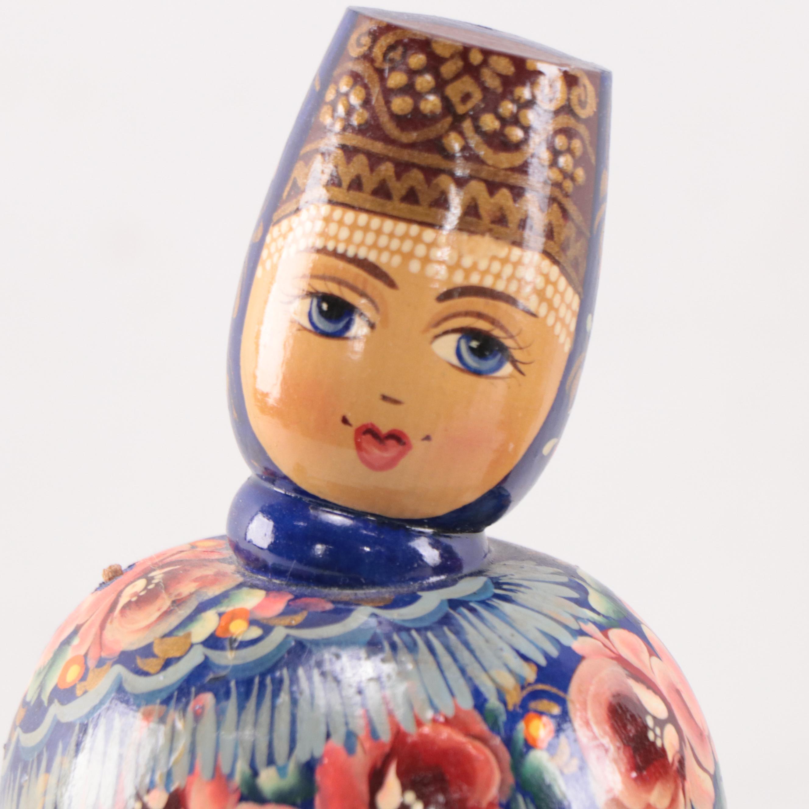 Russian Hand-Painted Wood Figurines