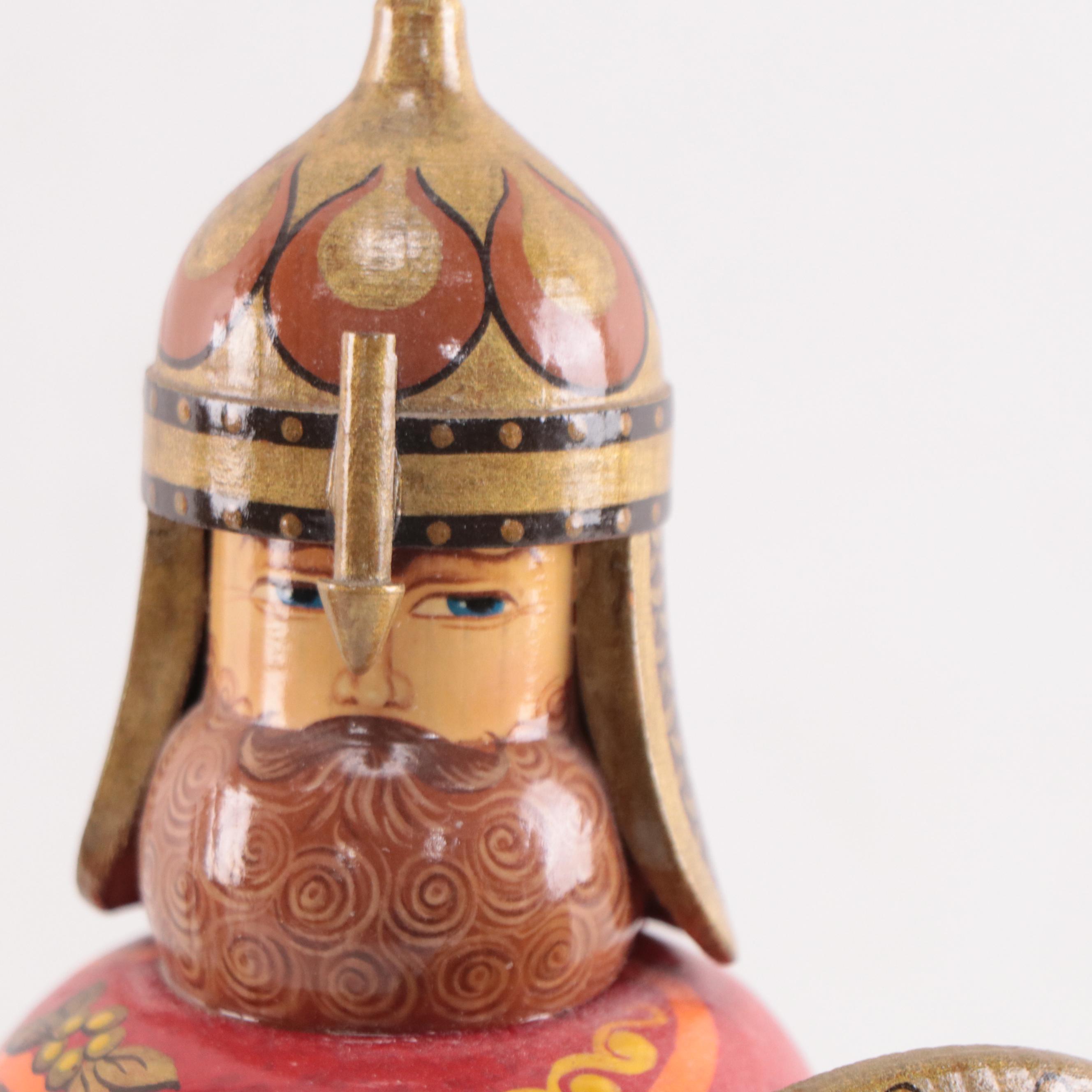 Russian Hand-Painted Wood Figurines