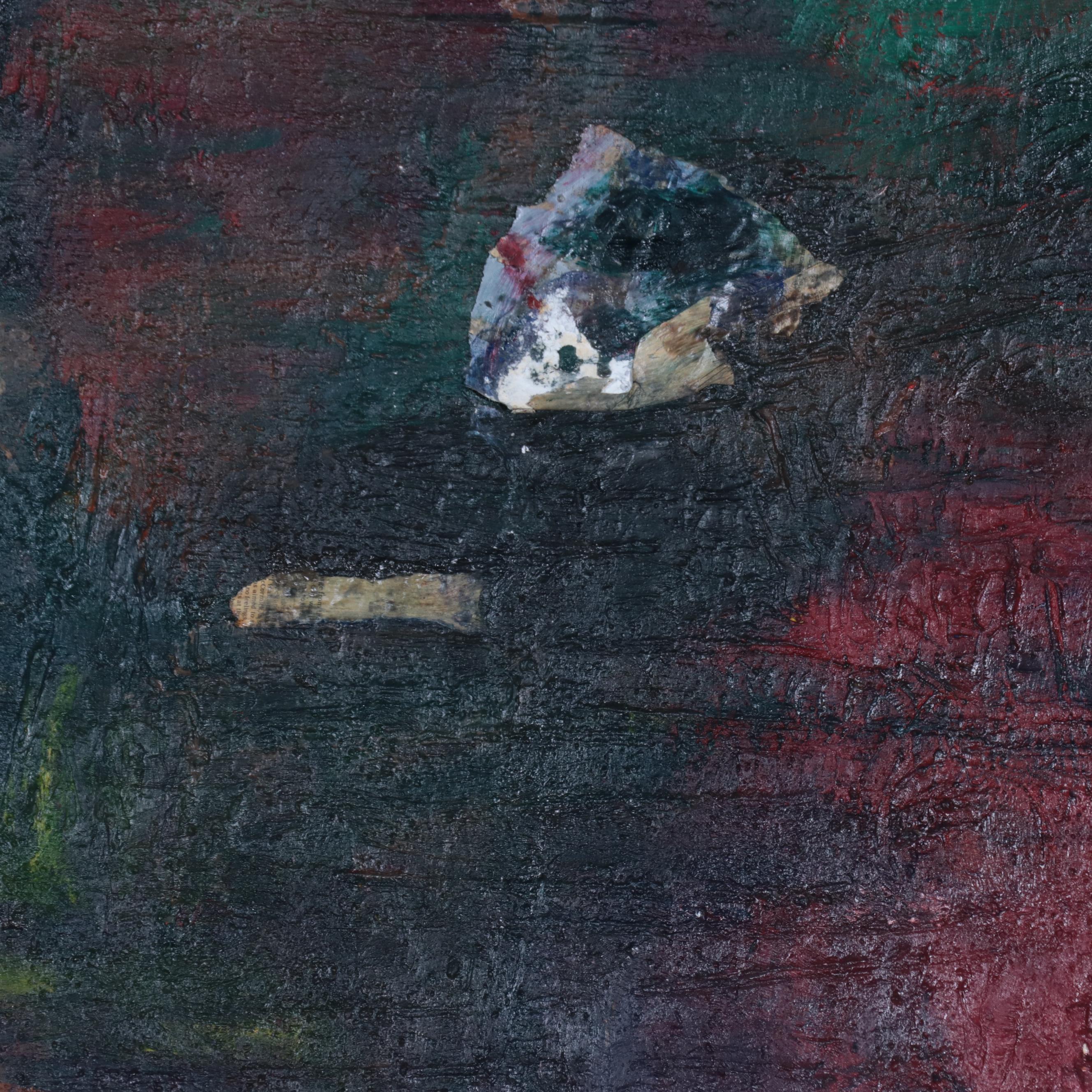 Louis Papp Abstract Mixed Media Painting, 1988