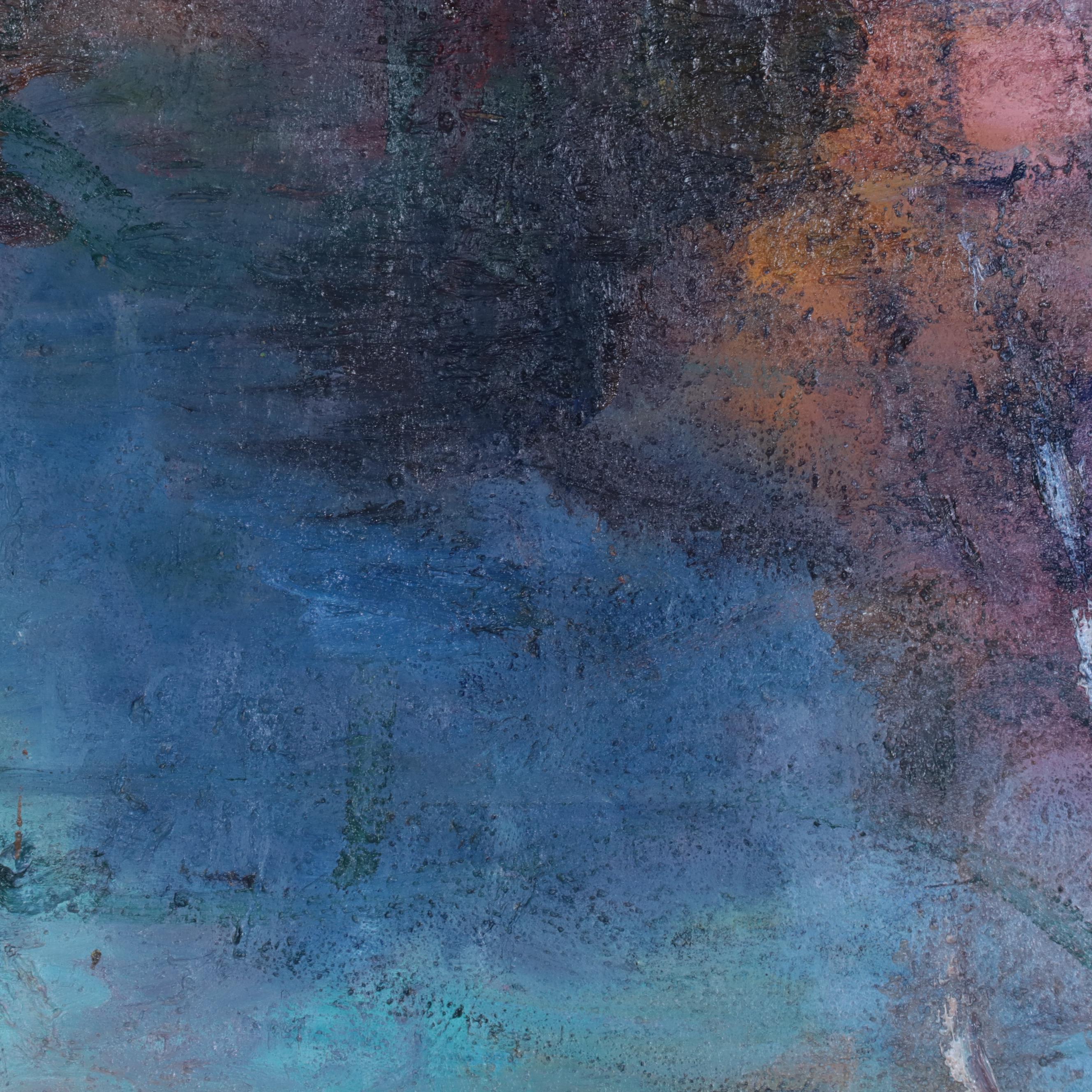 Louis Papp Abstract Mixed Media Painting, 1988