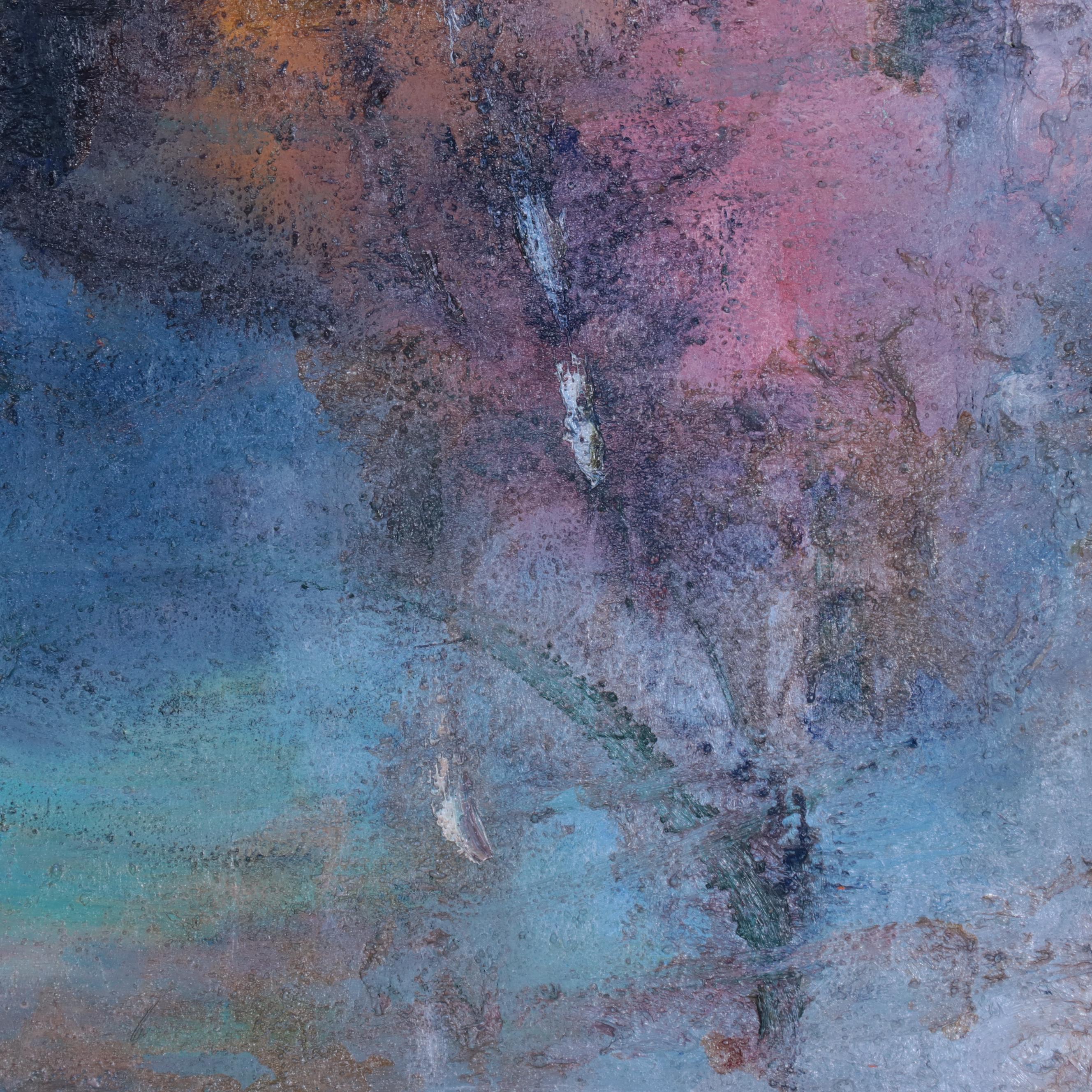 Louis Papp Abstract Mixed Media Painting, 1988