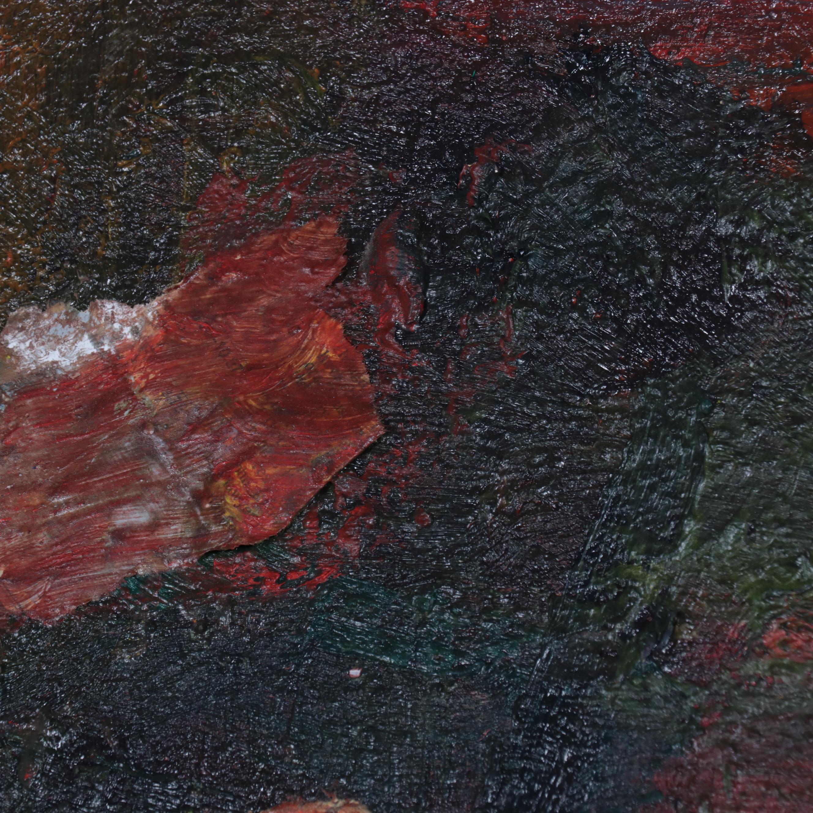 Louis Papp Abstract Mixed Media Painting, 1988