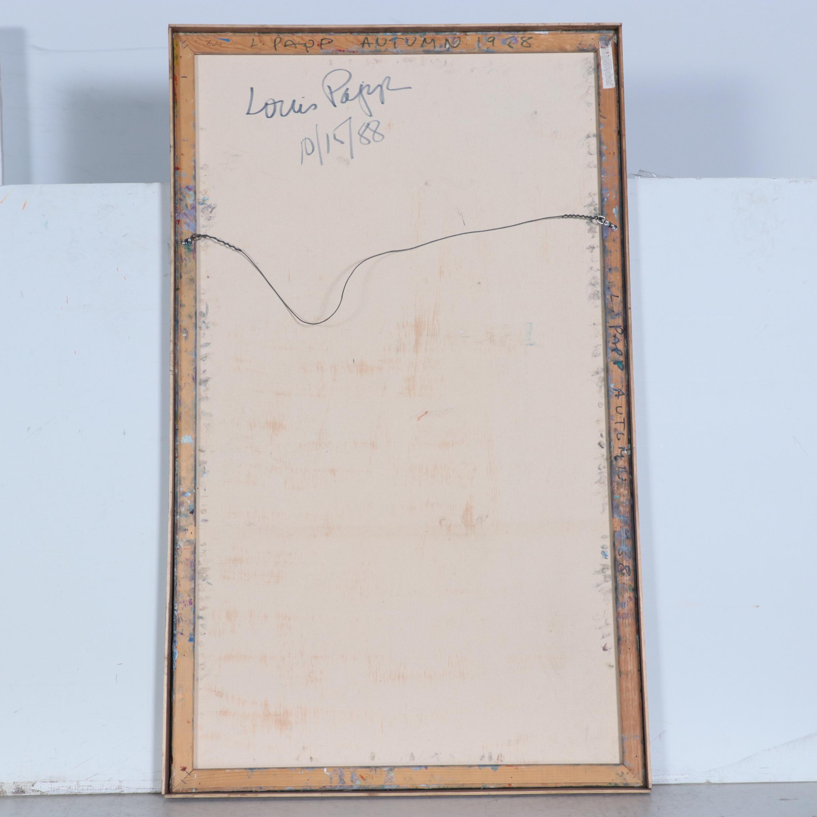 Louis Papp Abstract Mixed Media Painting, 1988