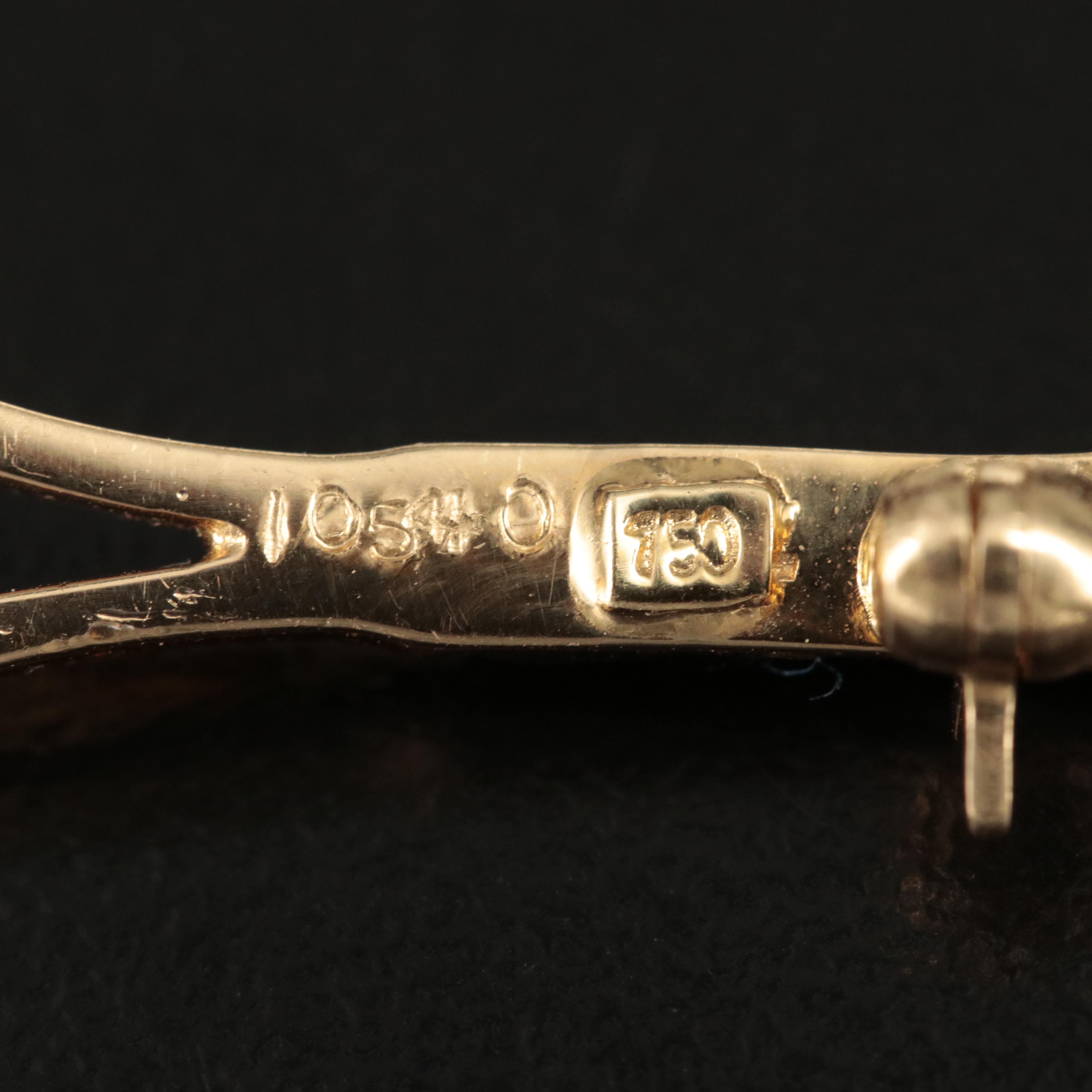 18K Diamond, Sapphire and Enamel Tennis Racket Brooch