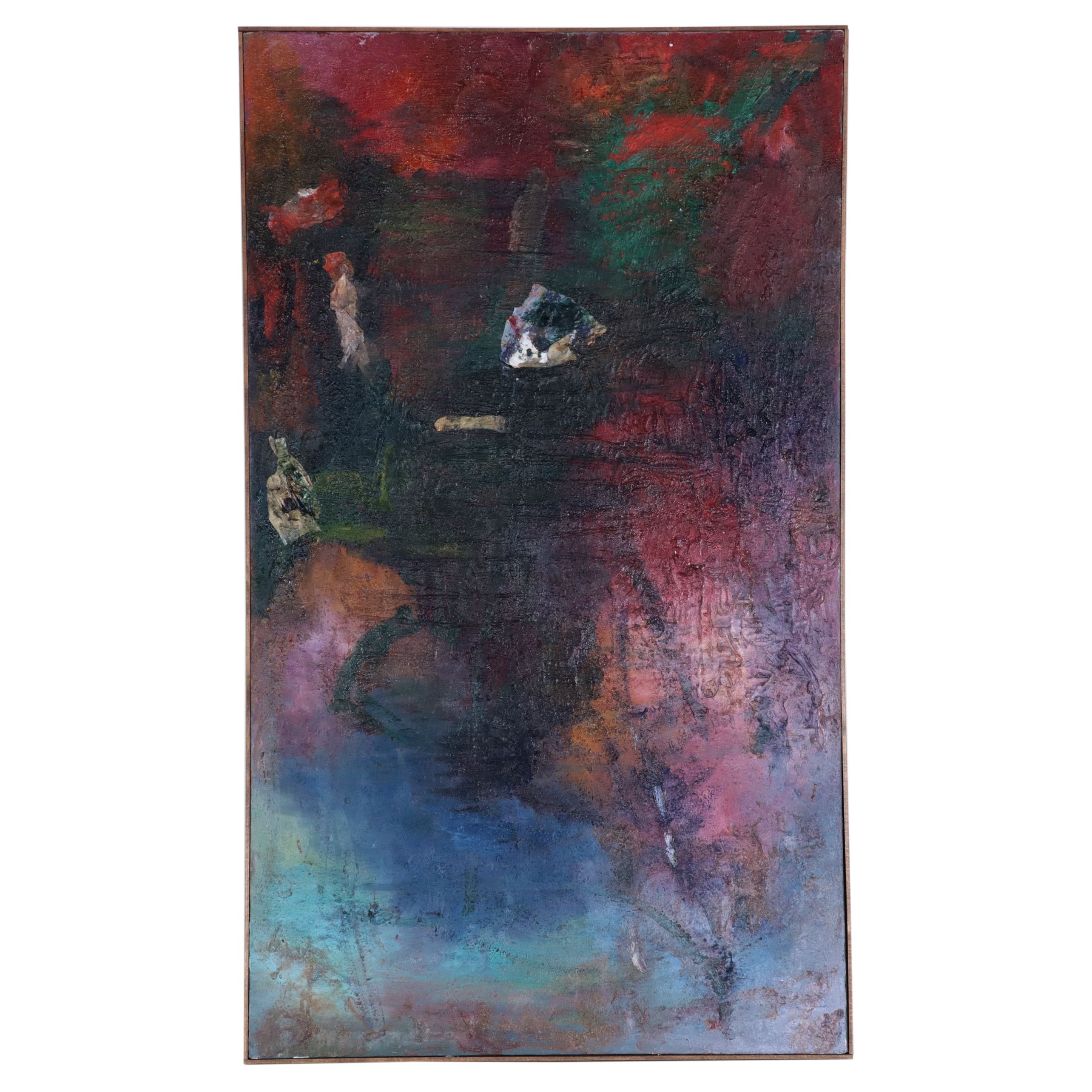 Louis Papp Abstract Mixed Media Painting, 1988