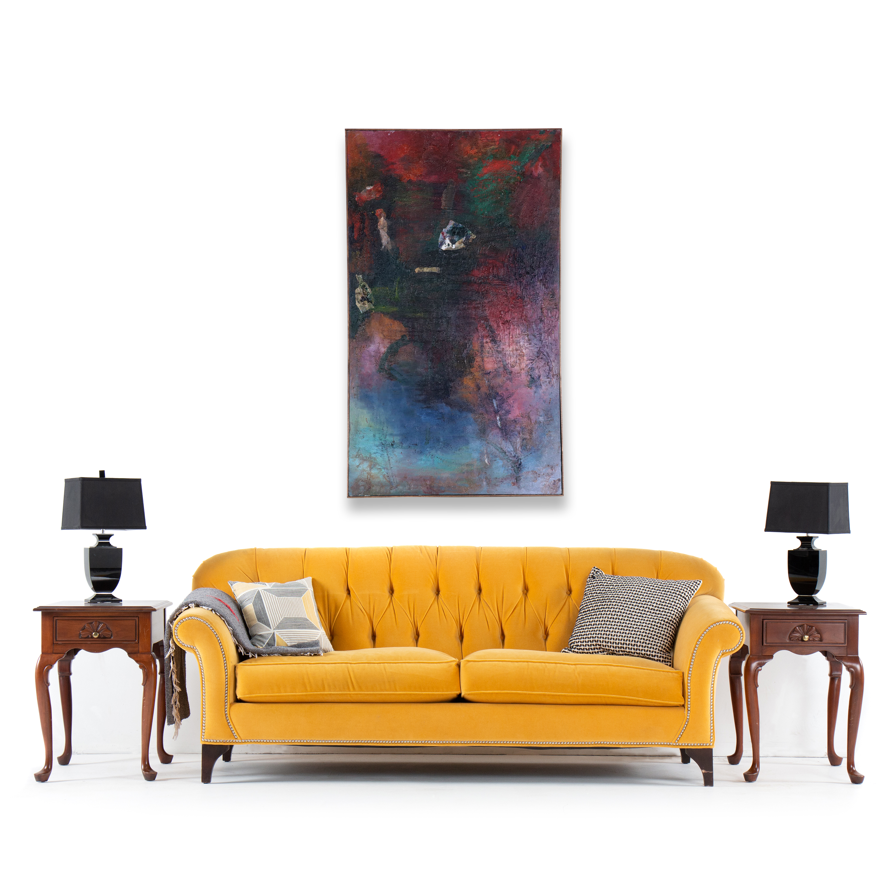 Louis Papp Abstract Mixed Media Painting, 1988